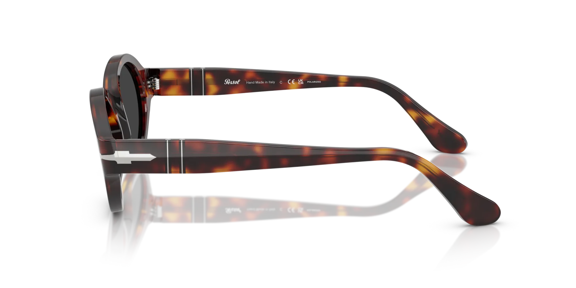 Persol PO3378S LORIS 24/48 Occhiali da sole Acetato Tartaruga Grigio Rotonda Polarizzata - immagine 4