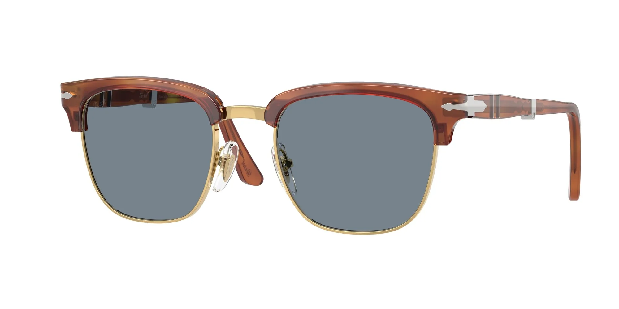 Persol PO3375S 96/56 Occhiali da sole Acetato Marrone Blu Squadrata Normale - immagine 1