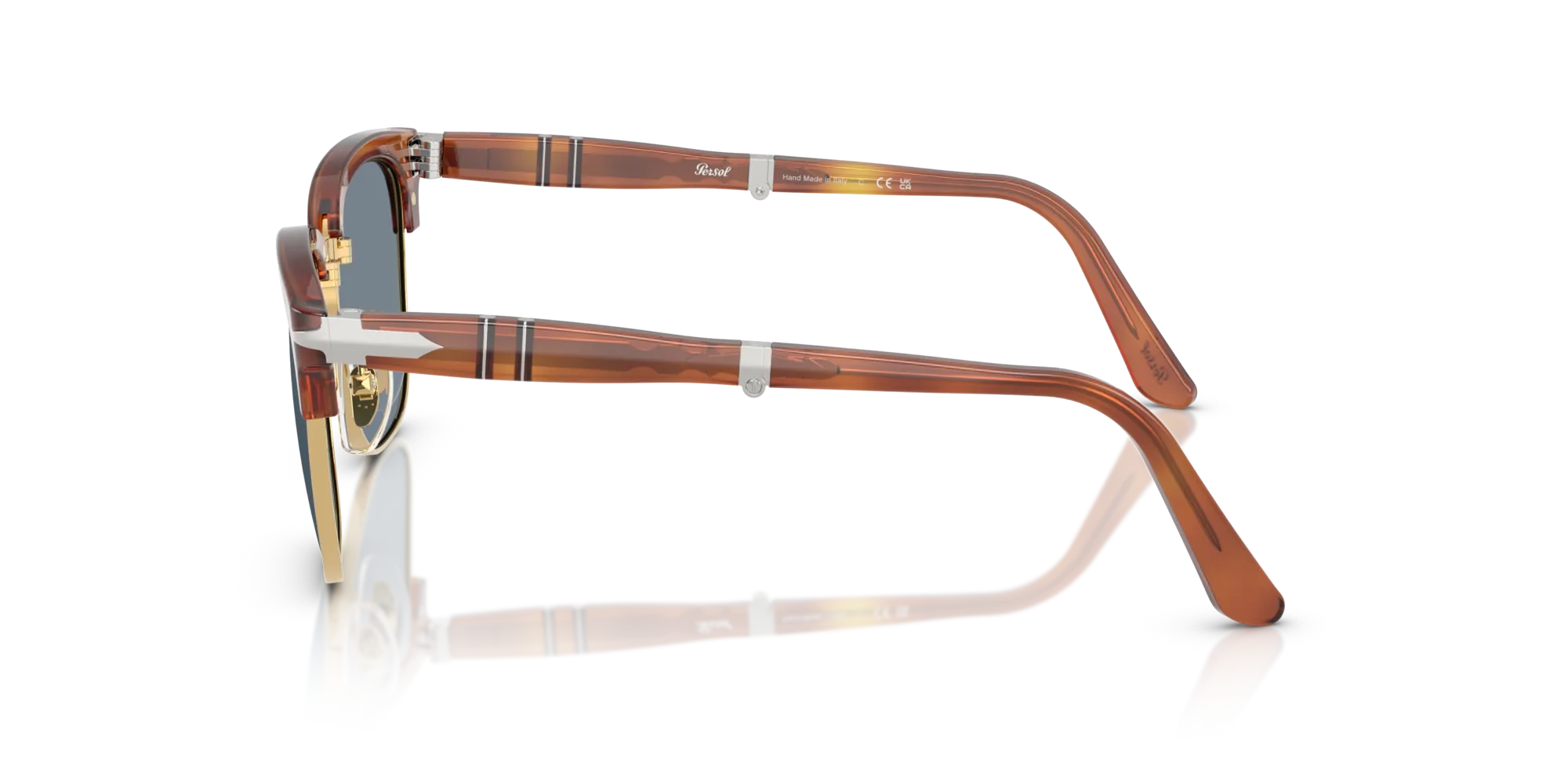 Persol PO3375S 96/56 Occhiali da sole Acetato Marrone Blu Squadrata Normale - immagine 4