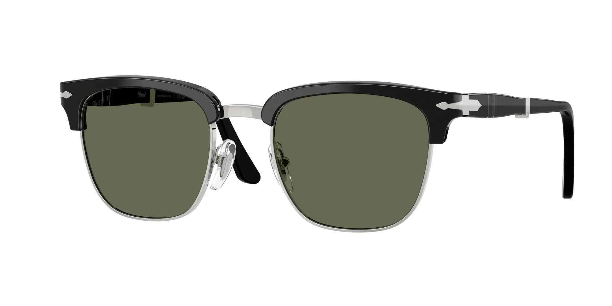 Persol PO3375S 95/58 Occhiali da sole Acetato Nero Verde Squadrata Polarizzata - immagine 1