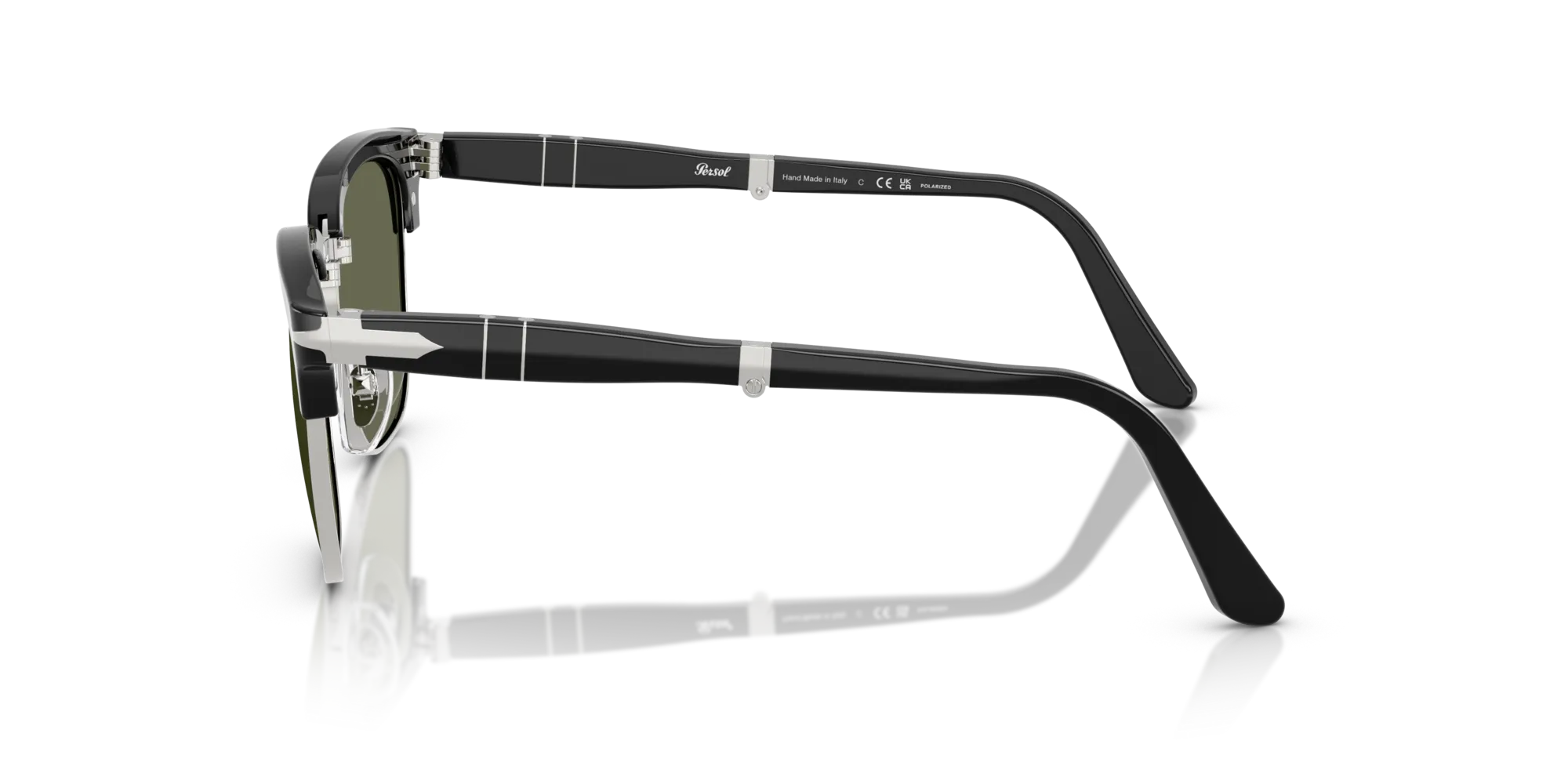 Persol PO3375S 95/58 Occhiali da sole Acetato Nero Verde Squadrata Polarizzata - immagine 4