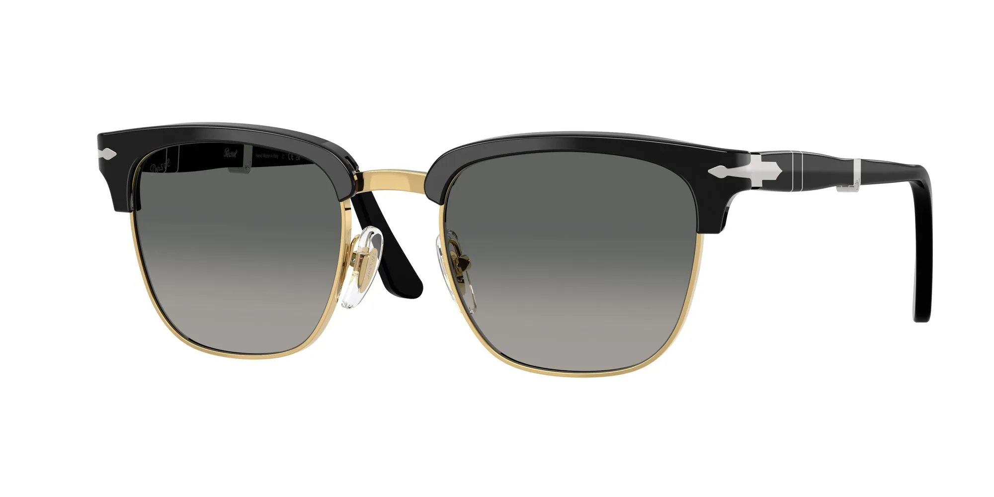 Persol PO3375S 122571 Occhiali da sole Acetato Nero Grigio Squadrata Normale Sfumato - immagine 1