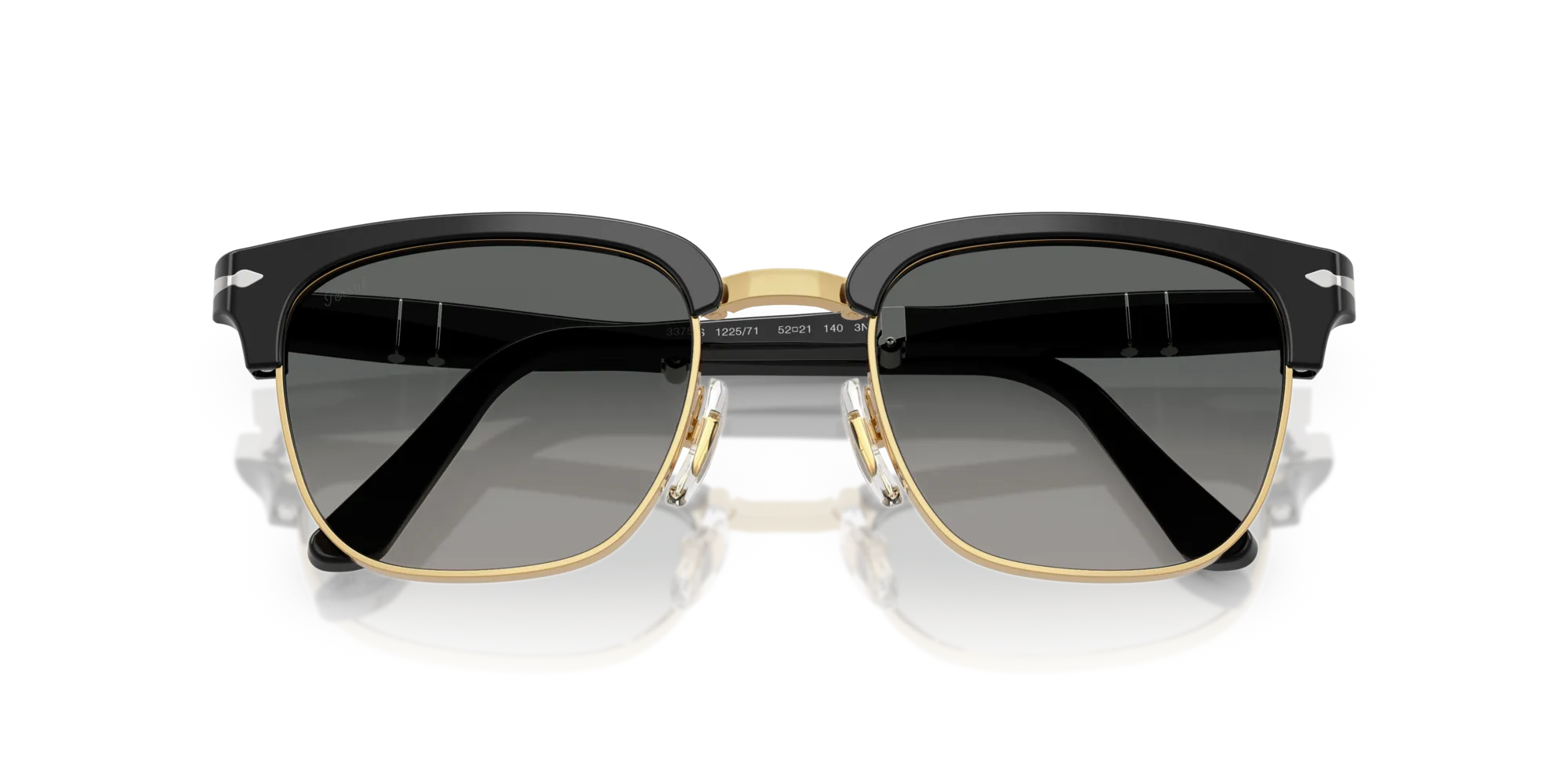 Persol PO3375S 122571 Occhiali da sole Acetato Nero Grigio Squadrata Normale Sfumato - immagine 2