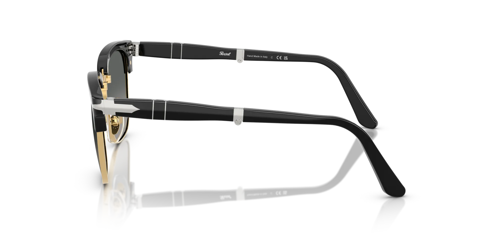 Persol PO3375S 122571 Occhiali da sole Acetato Nero Grigio Squadrata Normale Sfumato - immagine 4