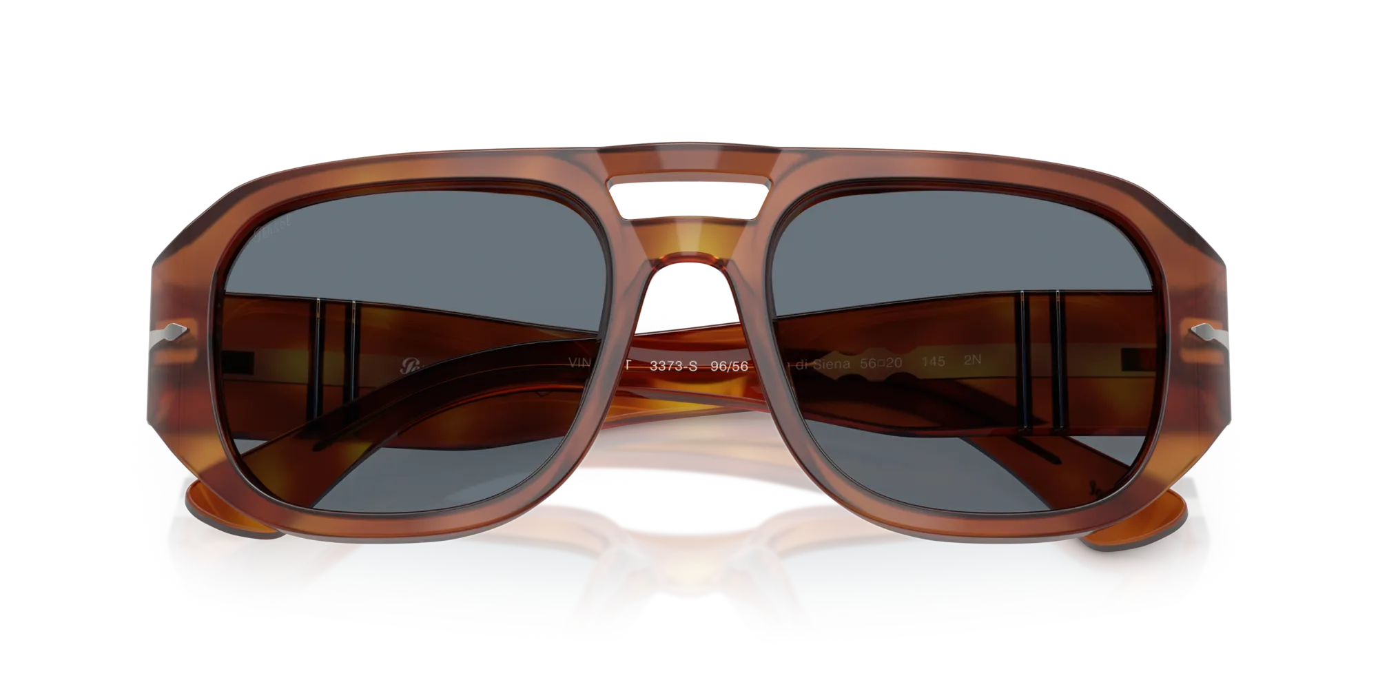 Persol PO3373S VINCENT 96/56 Occhiali da sole Acetato Marrone Blu Pilot Normale - immagine 2