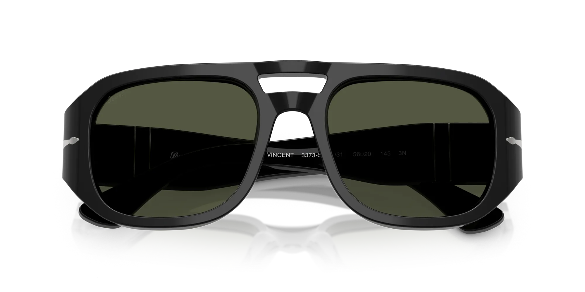 Persol PO3373S VINCENT 95/31 Occhiali da sole Acetato Nero Verde Pilot Normale - immagine 2