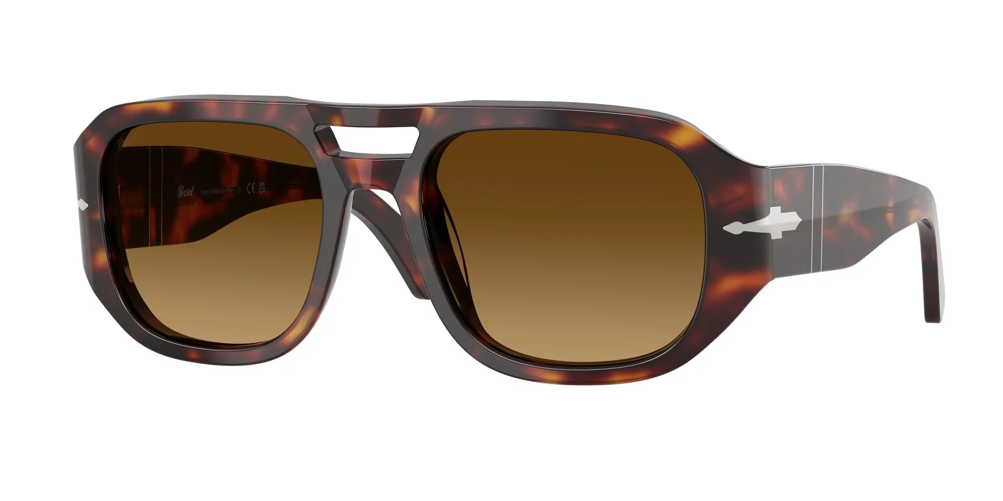 Persol PO3373S VINCENT 24/85 Occhiali da sole Acetato Tartaruga Marrone Pilot Normale Sfumato - immagine 1