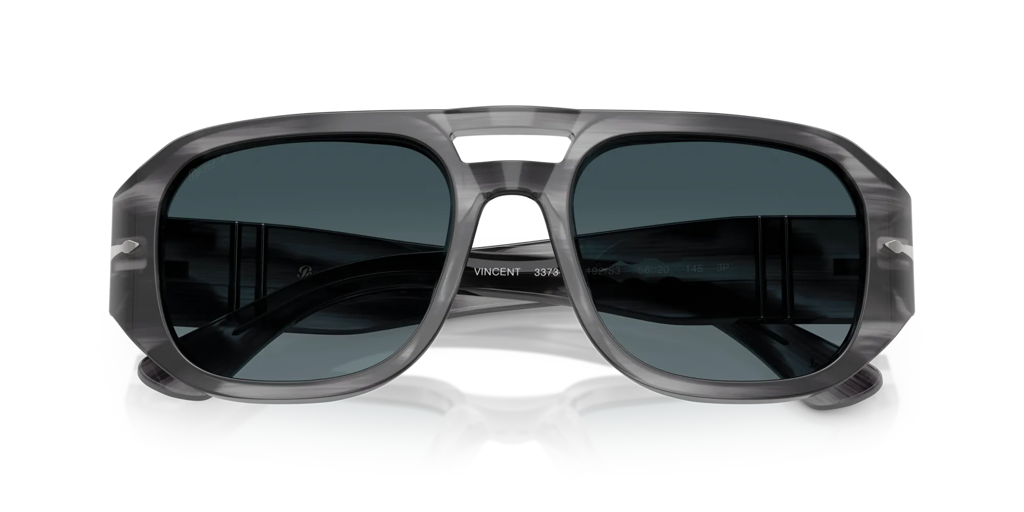 Persol PO3373S VINCENT 1192S3 Occhiali da sole Acetato Grigio Blu Pilot Polarizzata Sfumato - immagine 2