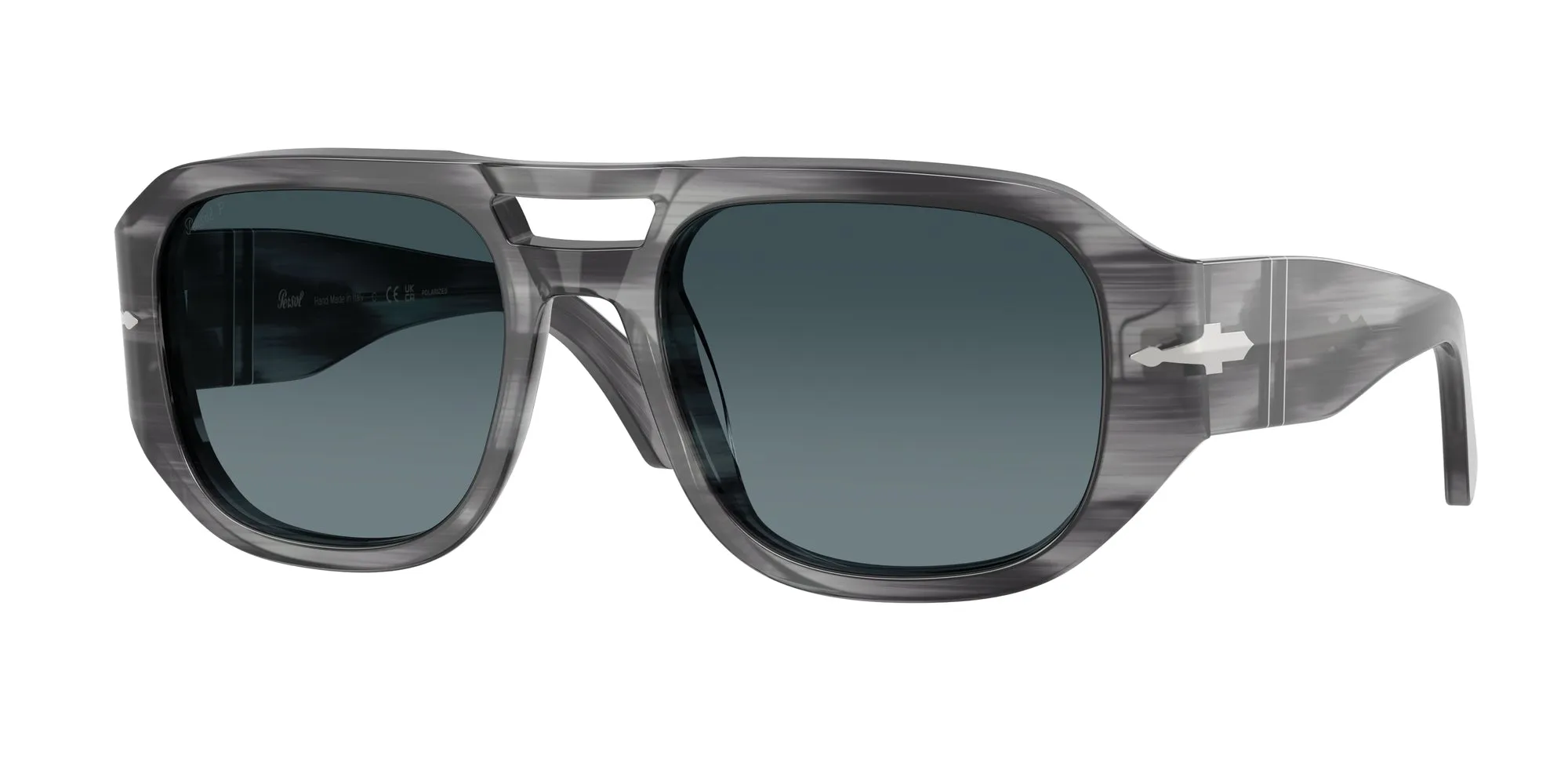 Persol PO3373S VINCENT 1192S3 Occhiali da sole Acetato Grigio Blu Pilot Polarizzata Sfumato - immagine 1