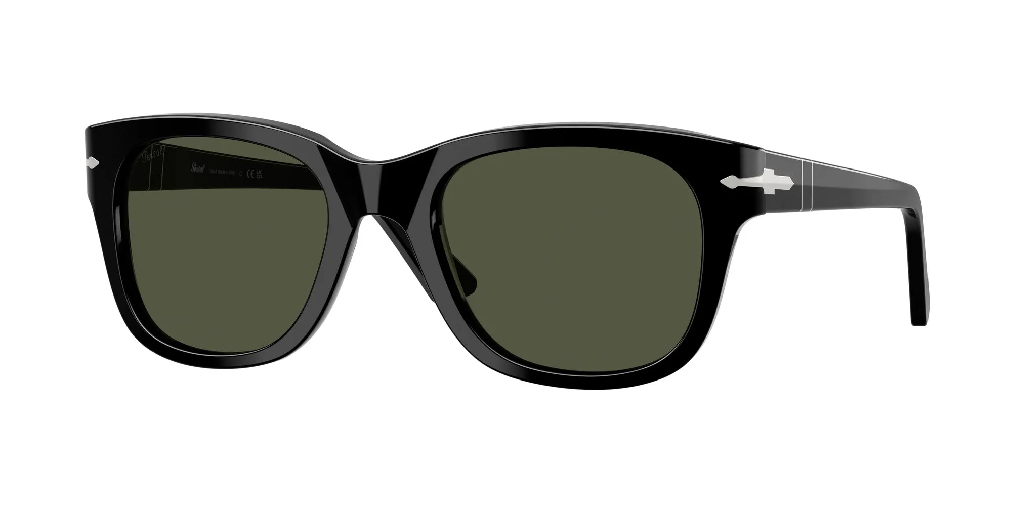 Persol PO3372S 95/31 Occhiali da sole Acetato Nero Verde Squadrata Normale - immagine 1