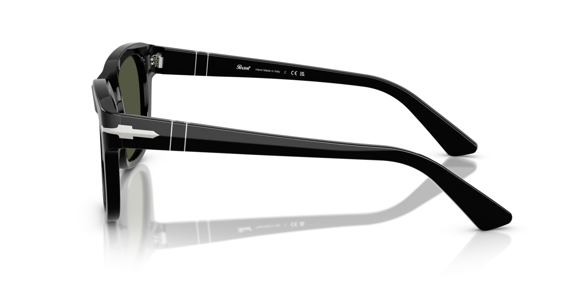 Persol PO3372S 95/31 Occhiali da sole Acetato Nero Verde Squadrata Normale - immagine 4