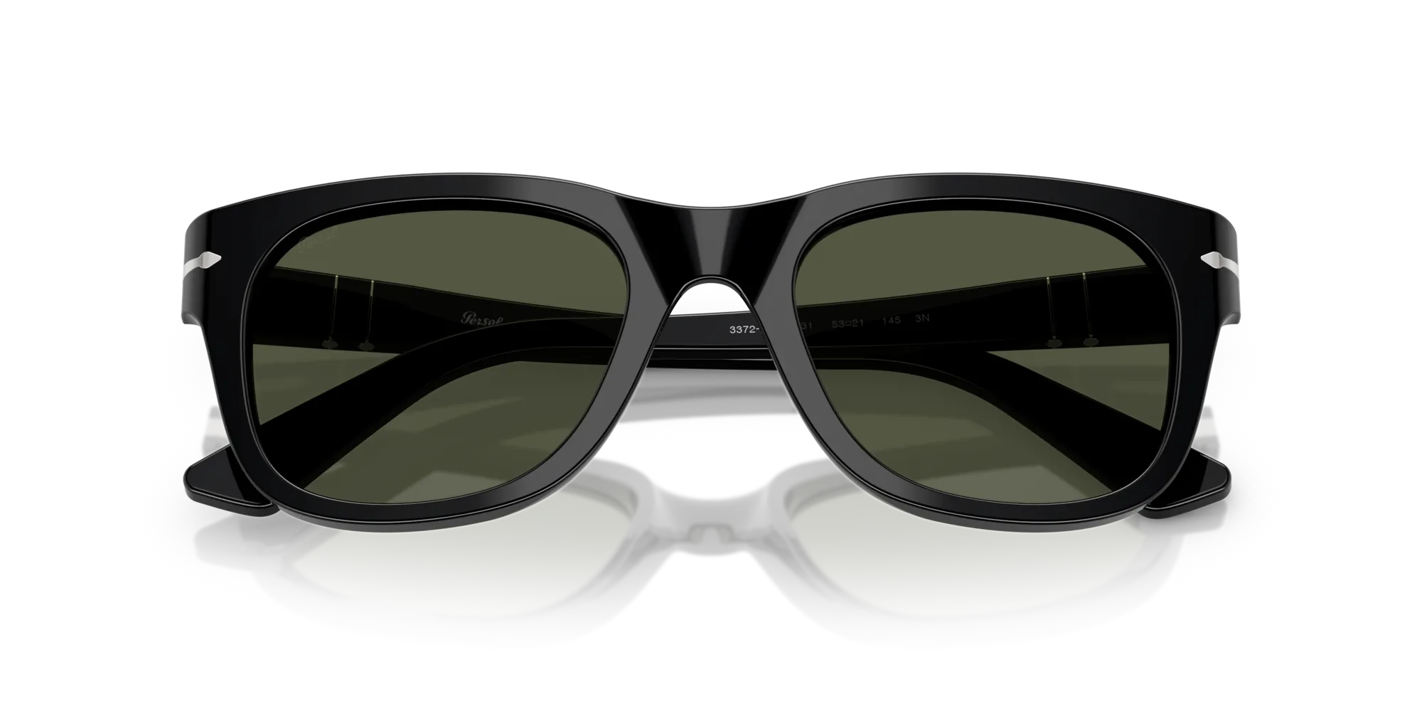 Persol PO3372S 95/31 Occhiali da sole Acetato Nero Verde Squadrata Normale - immagine 2