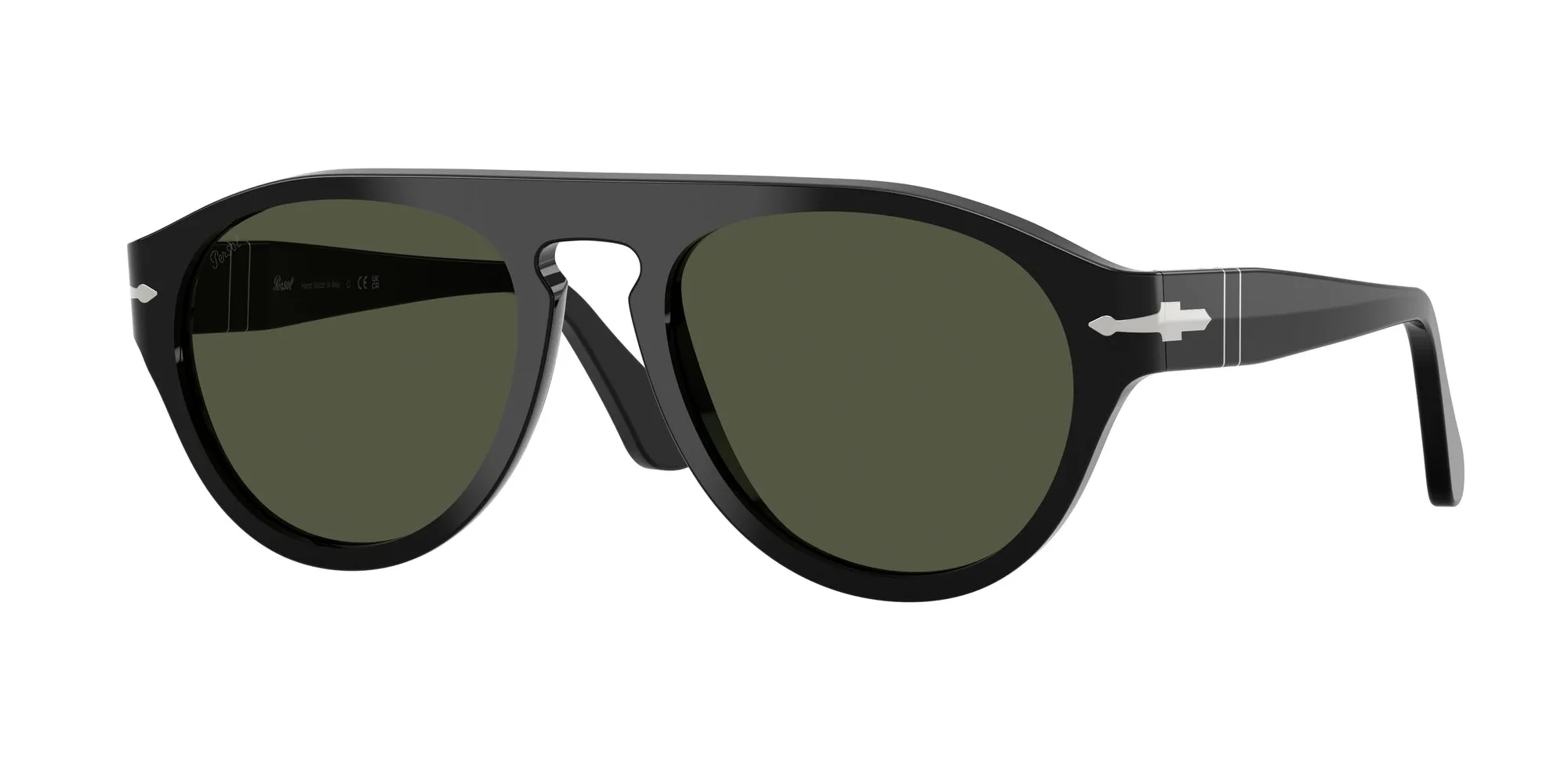 Persol PO3370S 95/31 Occhiali da sole Acetato Nero Verde Pilot Normale - immagine 1