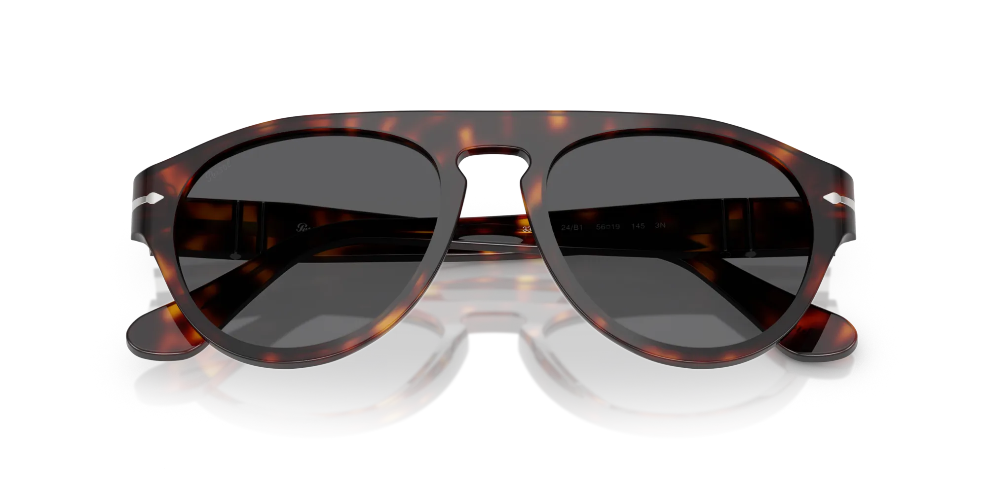 Persol PO3370S 24/B1 Occhiali da sole Acetato Tartaruga Grigio Pilot Normale - immagine 2