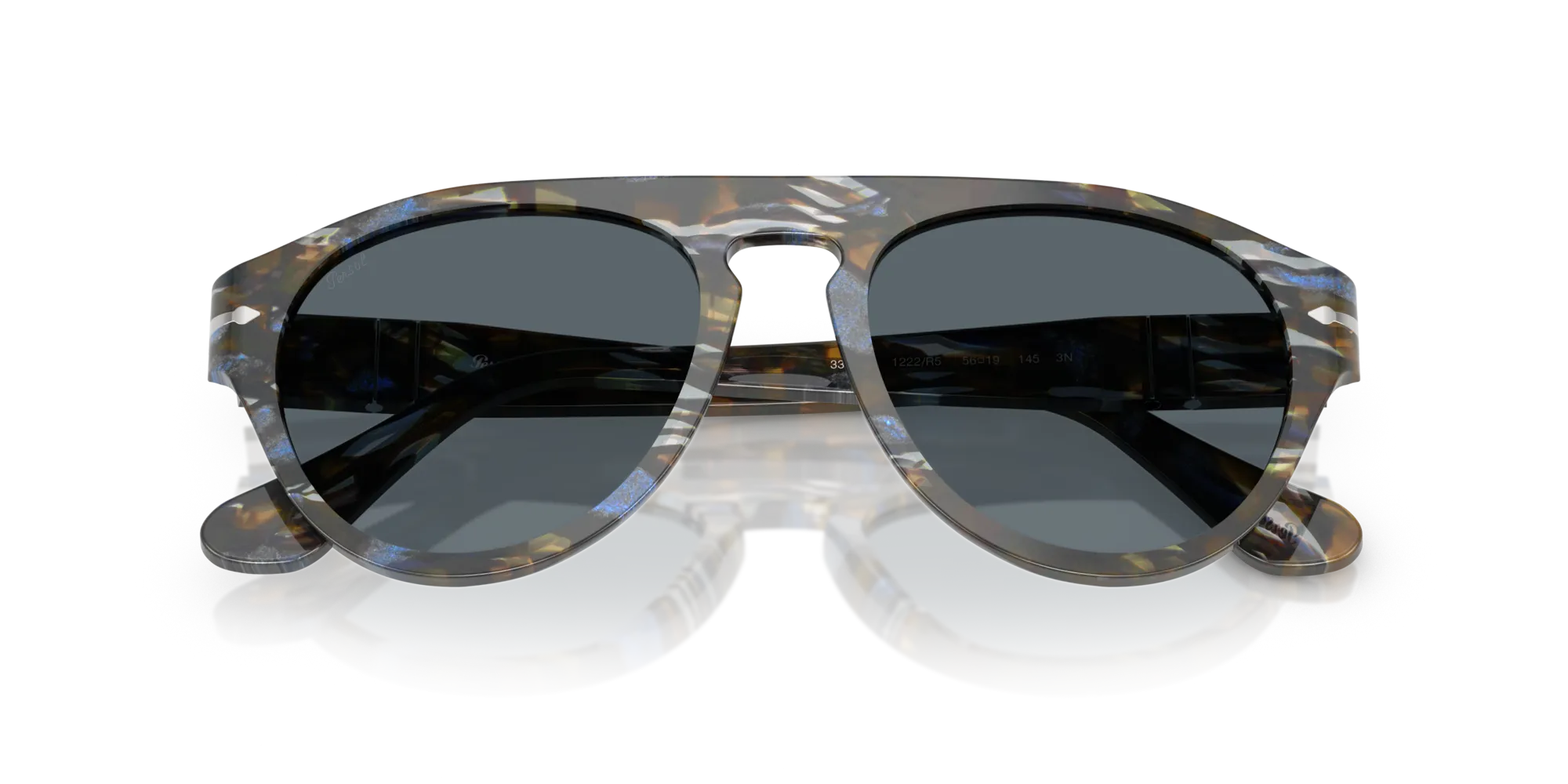 Persol PO3370S 1222R5 Occhiali da sole Acetato Multi-colore Blu Pilot Normale - immagine 2