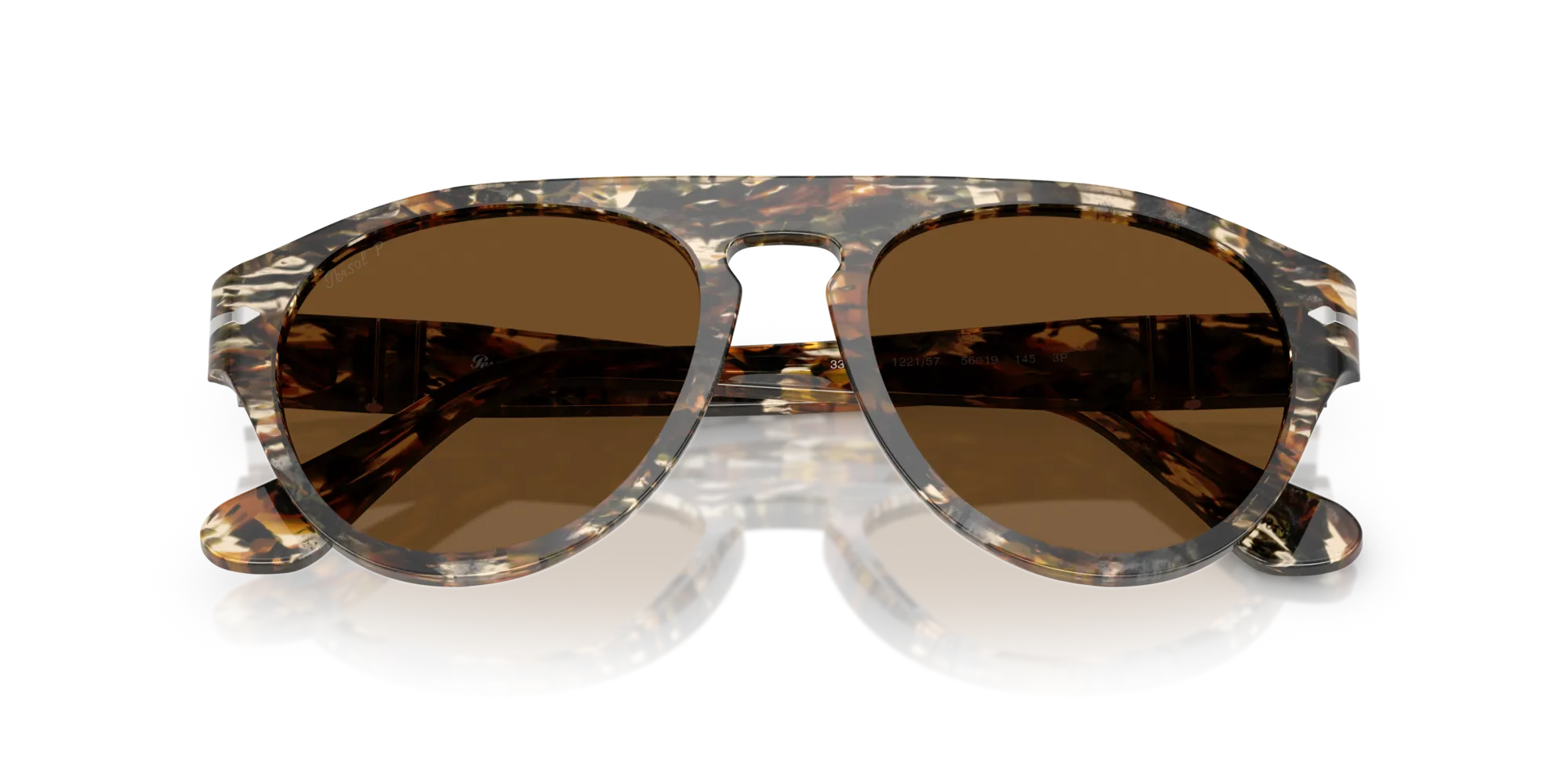 Persol PO3370S 122157 Occhiali da sole Acetato Multi-colore Marrone Pilot Polarizzata - immagine 2
