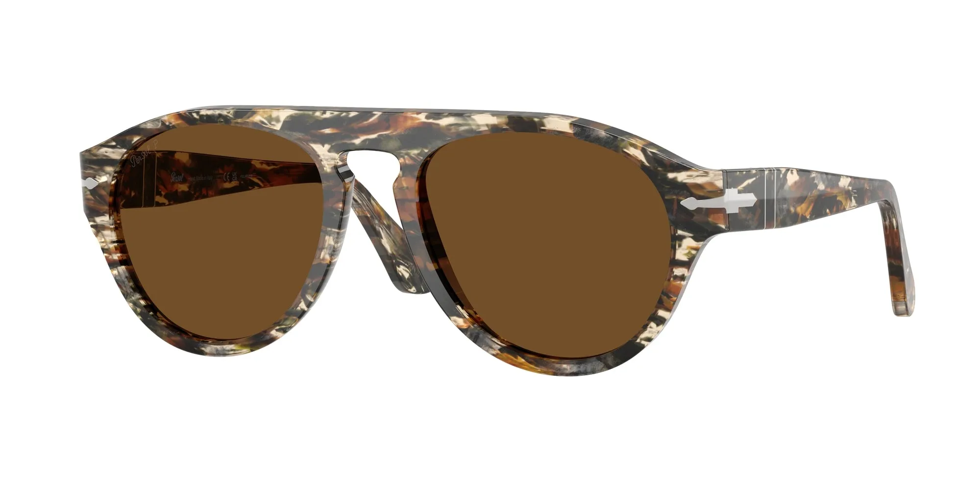 Persol PO3370S 122157 Occhiali da sole Acetato Multi-colore Marrone Pilot Polarizzata - immagine 1