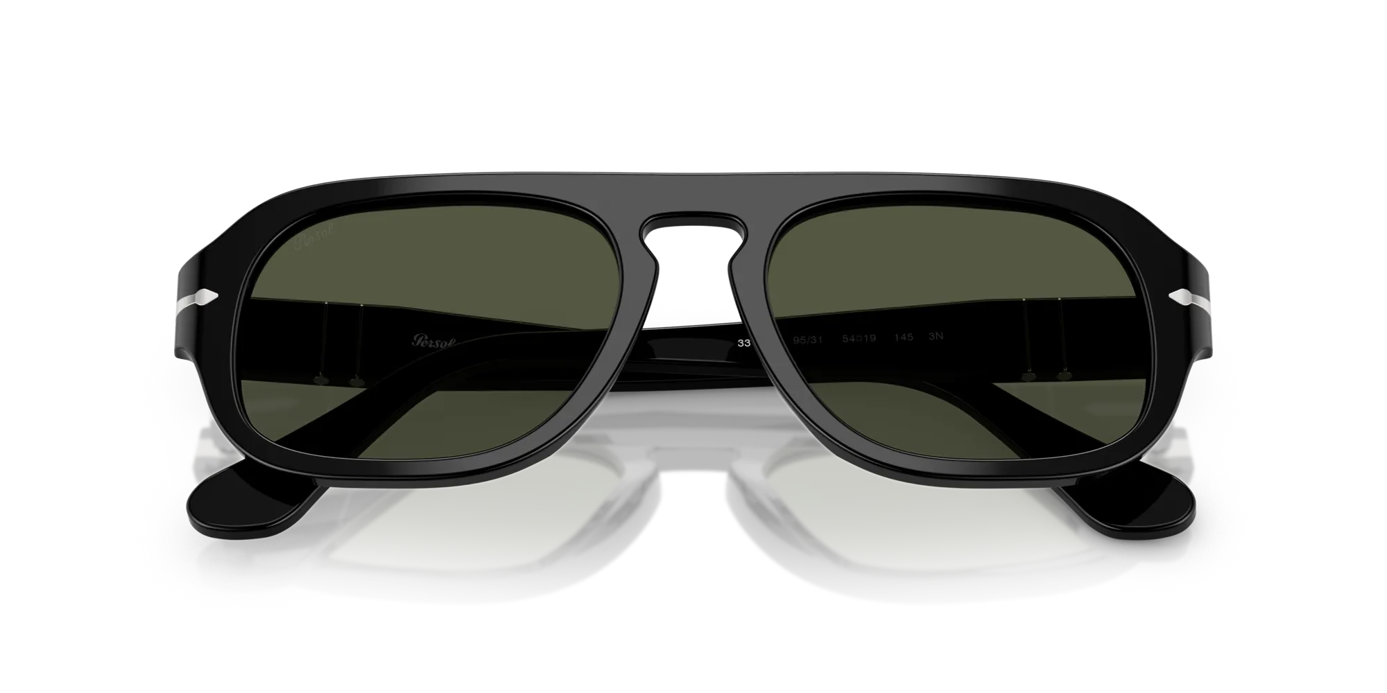 Persol PO3369S 95/31 Occhiali da sole Acetato Nero Verde Pilot Normale - immagine 2