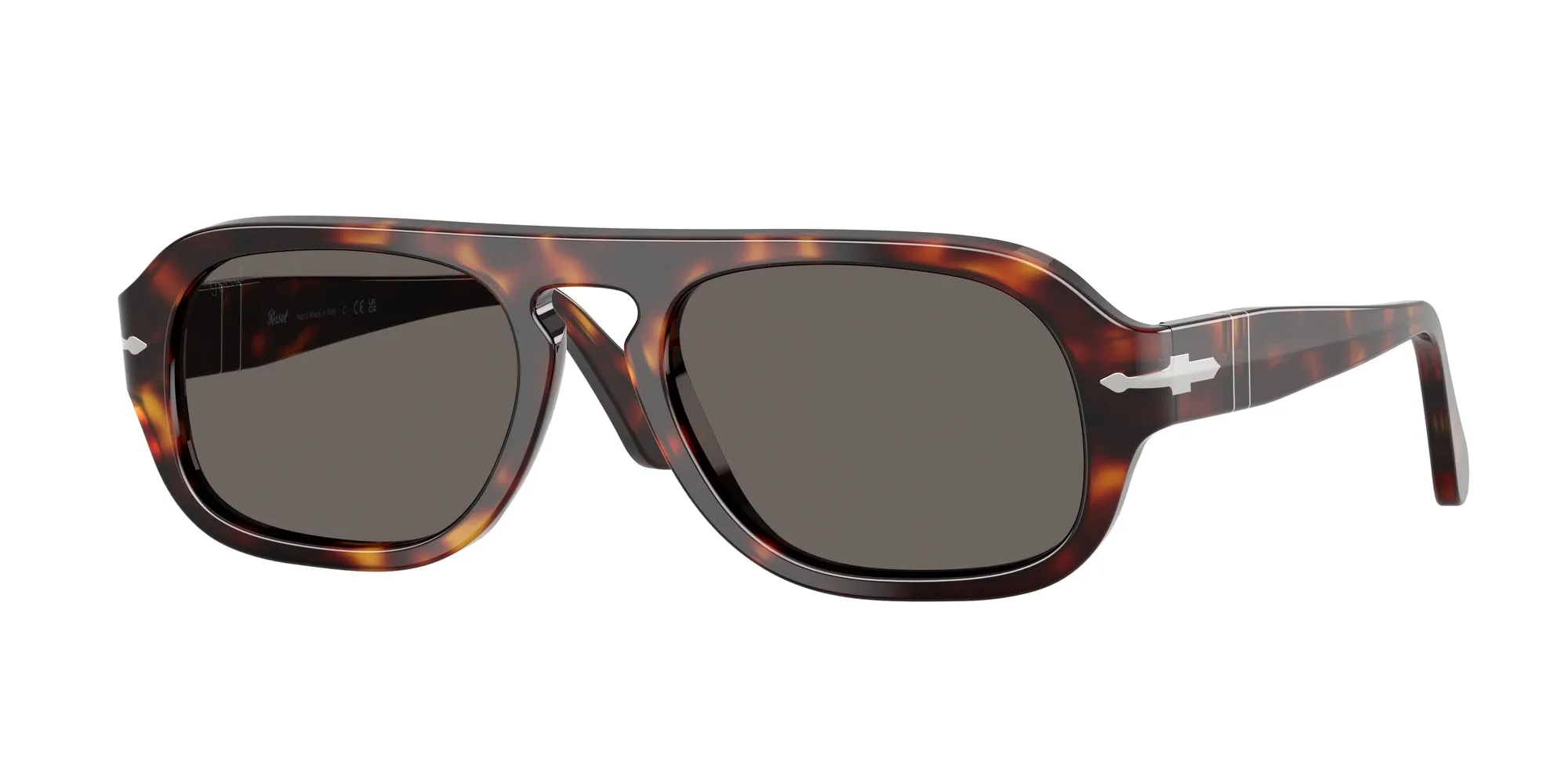 Persol PO3369S 24/B1 Occhiali da sole Acetato Tartaruga Grigio Pilot Normale - immagine 1