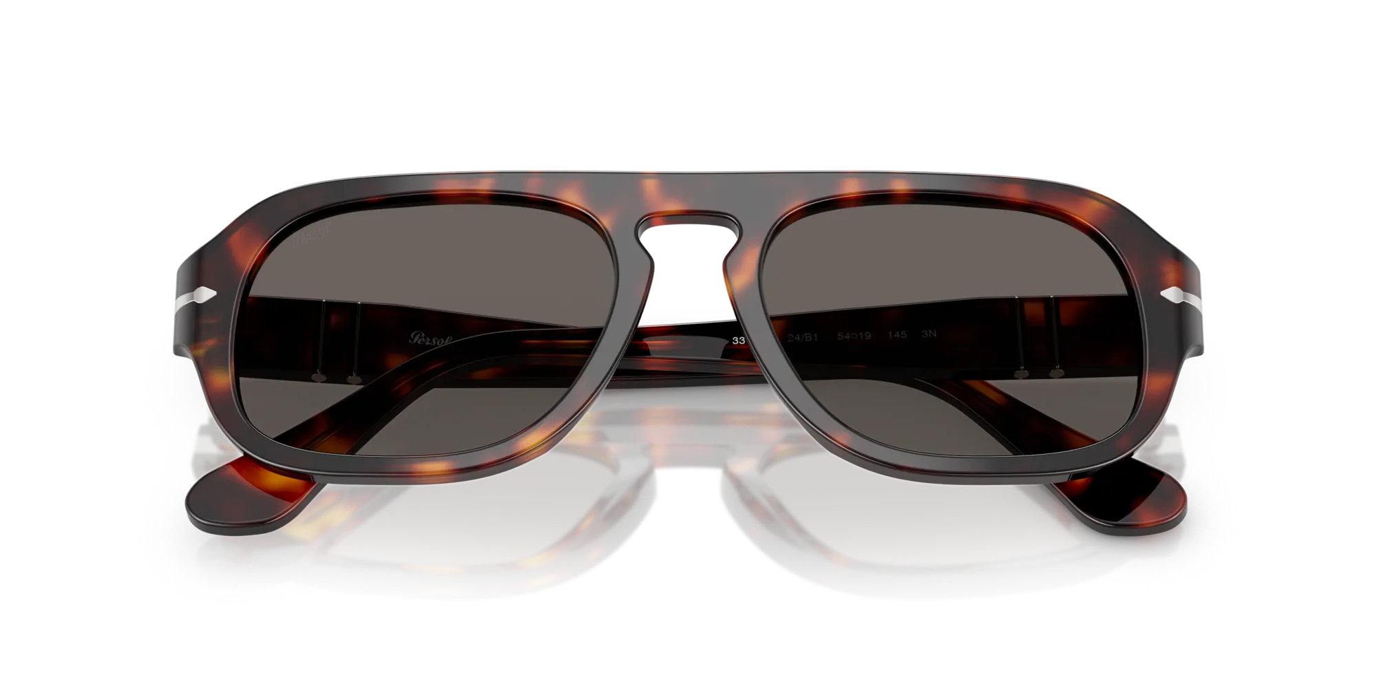 Persol PO3369S 24/B1 Occhiali da sole Acetato Tartaruga Grigio Pilot Normale - immagine 2
