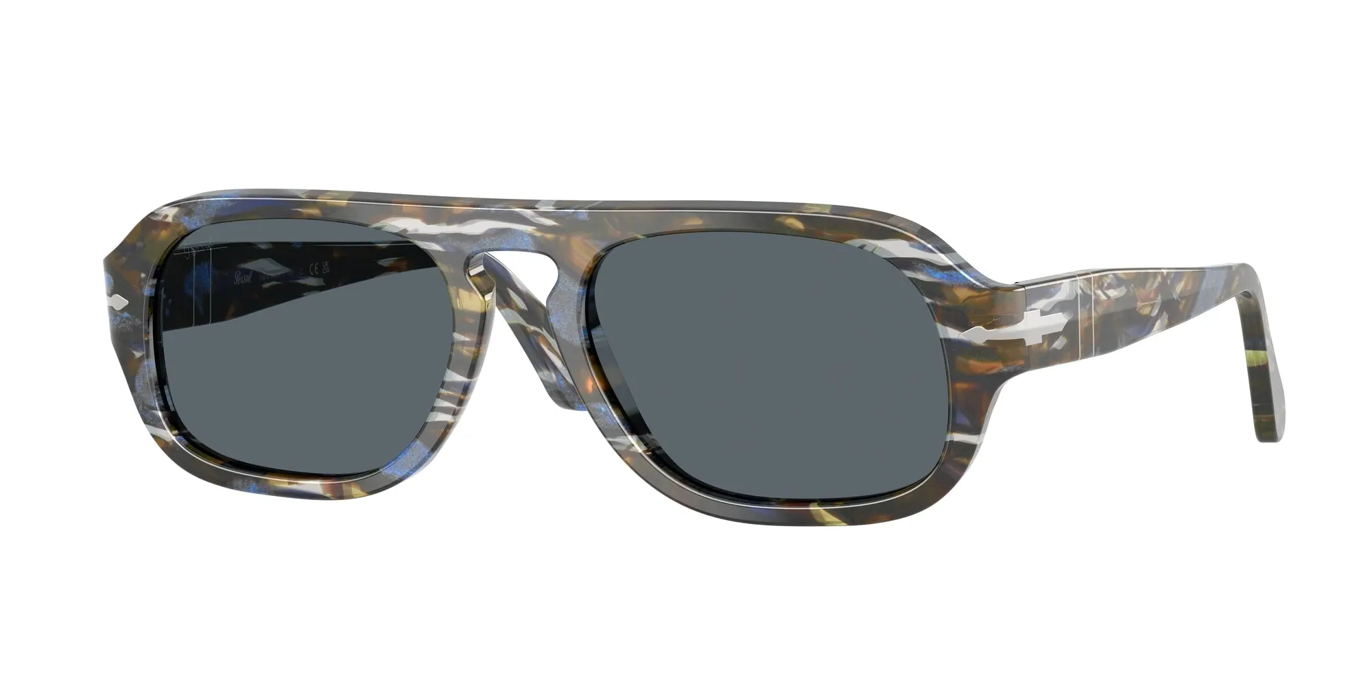 Persol PO3369S 1222R5 Occhiali da sole Acetato Multi-colore Blu Pilot Normale - immagine 1