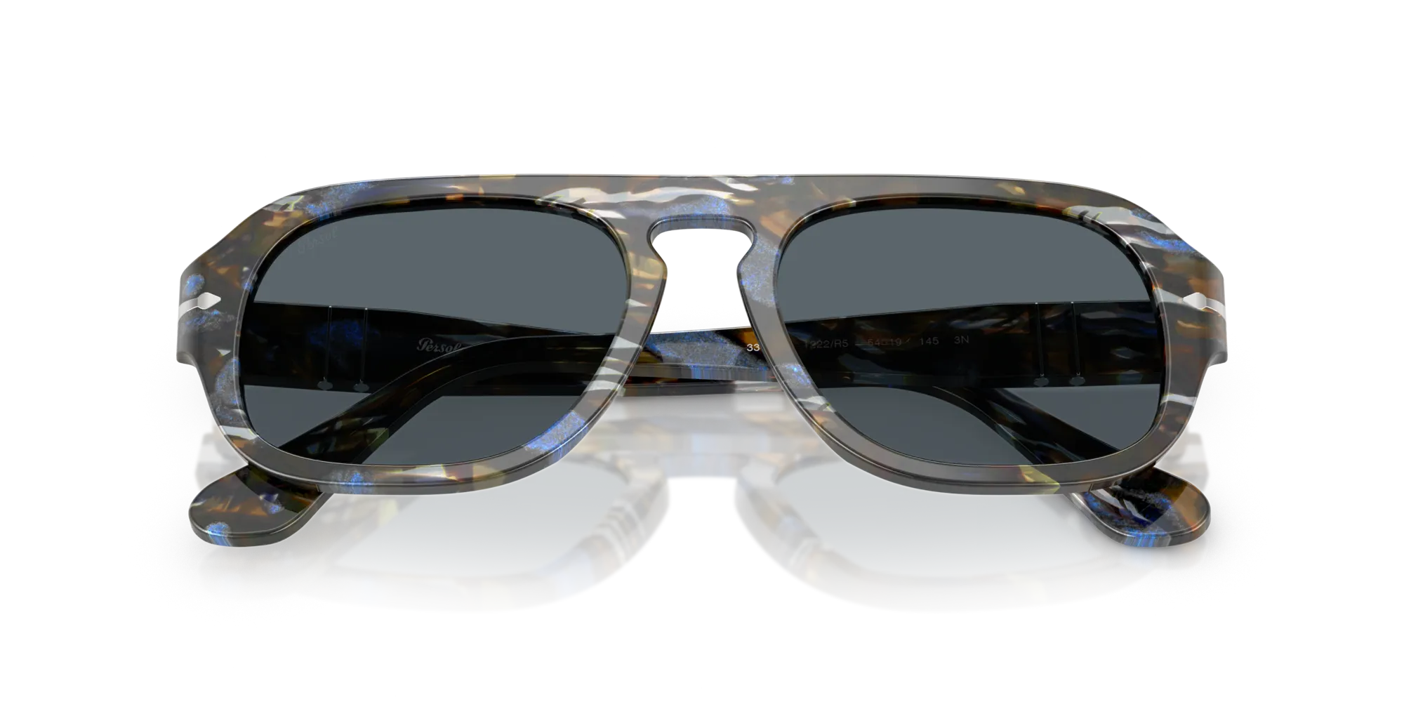 Persol PO3369S 1222R5 Occhiali da sole Acetato Multi-colore Blu Pilot Normale - immagine 2