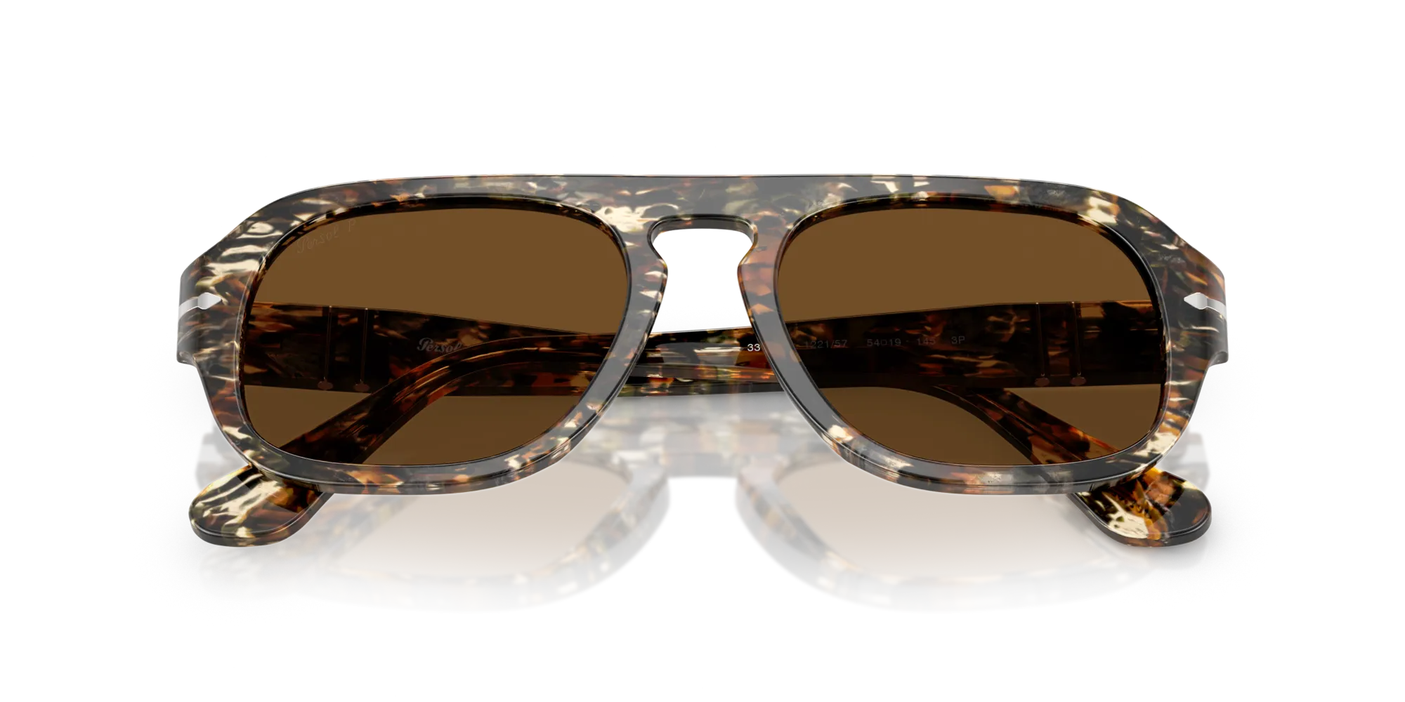 Persol PO3369S 122157 Occhiali da sole Acetato Multi-colore Marrone Pilot Polarizzata - immagine 2