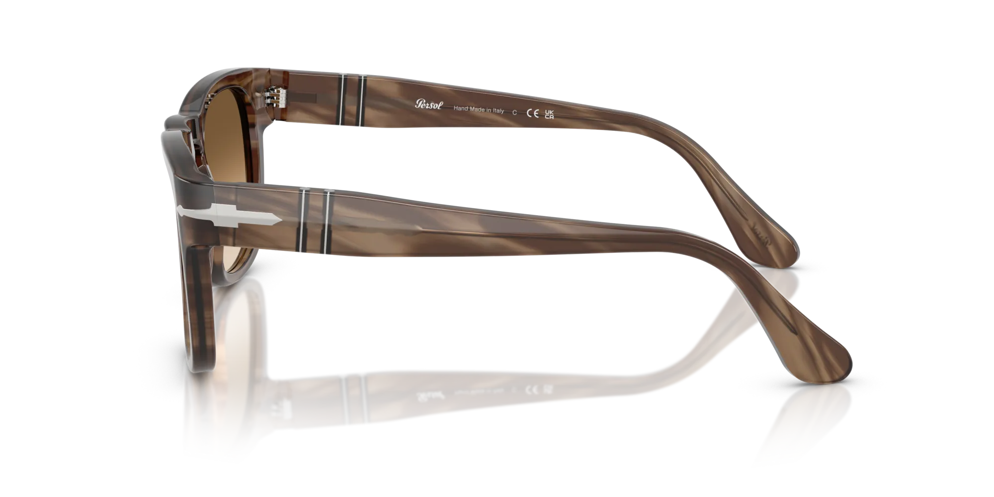 Persol PO3333S ELIO 120851 Occhiali da sole Acetato Tartaruga Marrone Squadrata Normale Sfumato - immagine 4