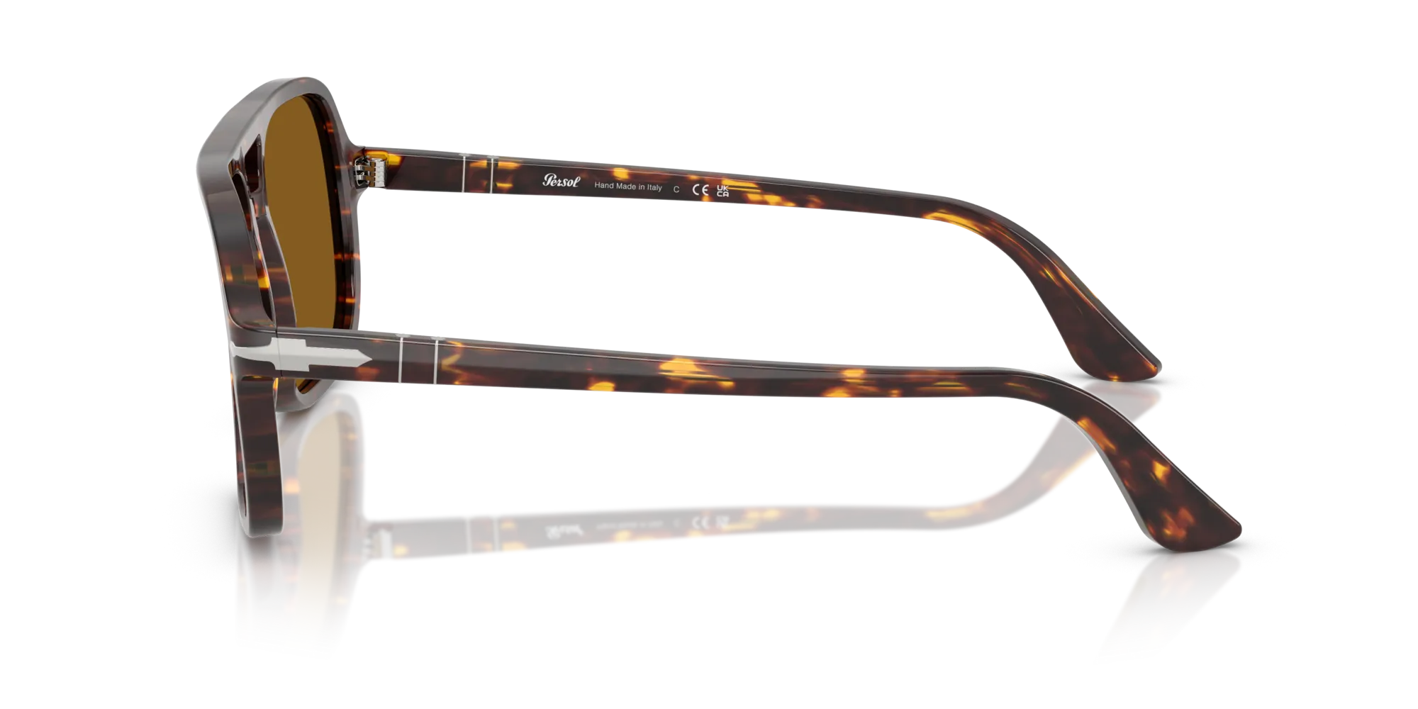 Persol PO3328S 121533 Occhiali da sole Acetato Marrone Marrone Pilot Normale - immagine 4