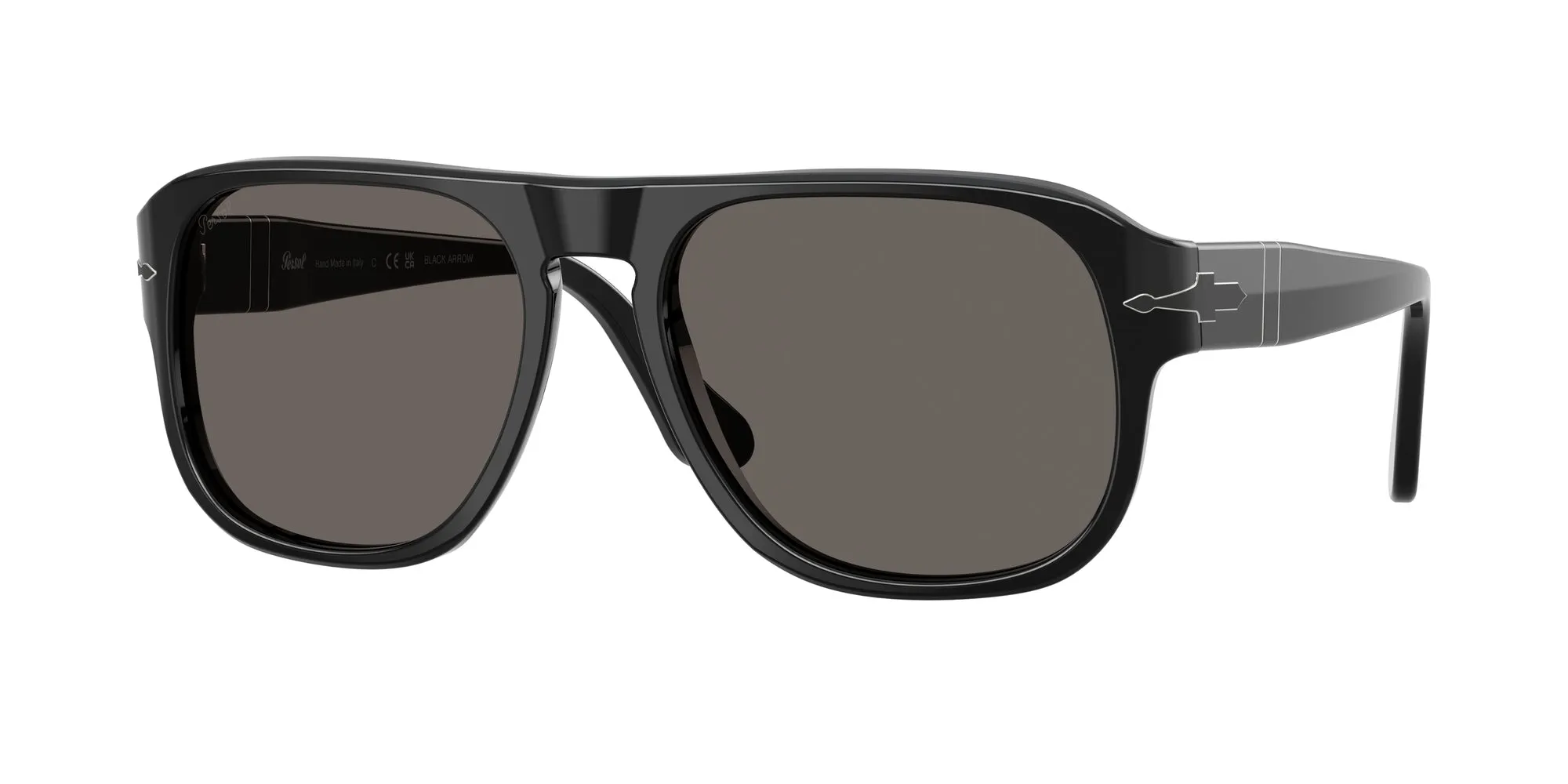 Persol PO3310S JEAN B95/B1 Occhiali da sole Acetato Nero Grigio Squadrata Normale - immagine 1