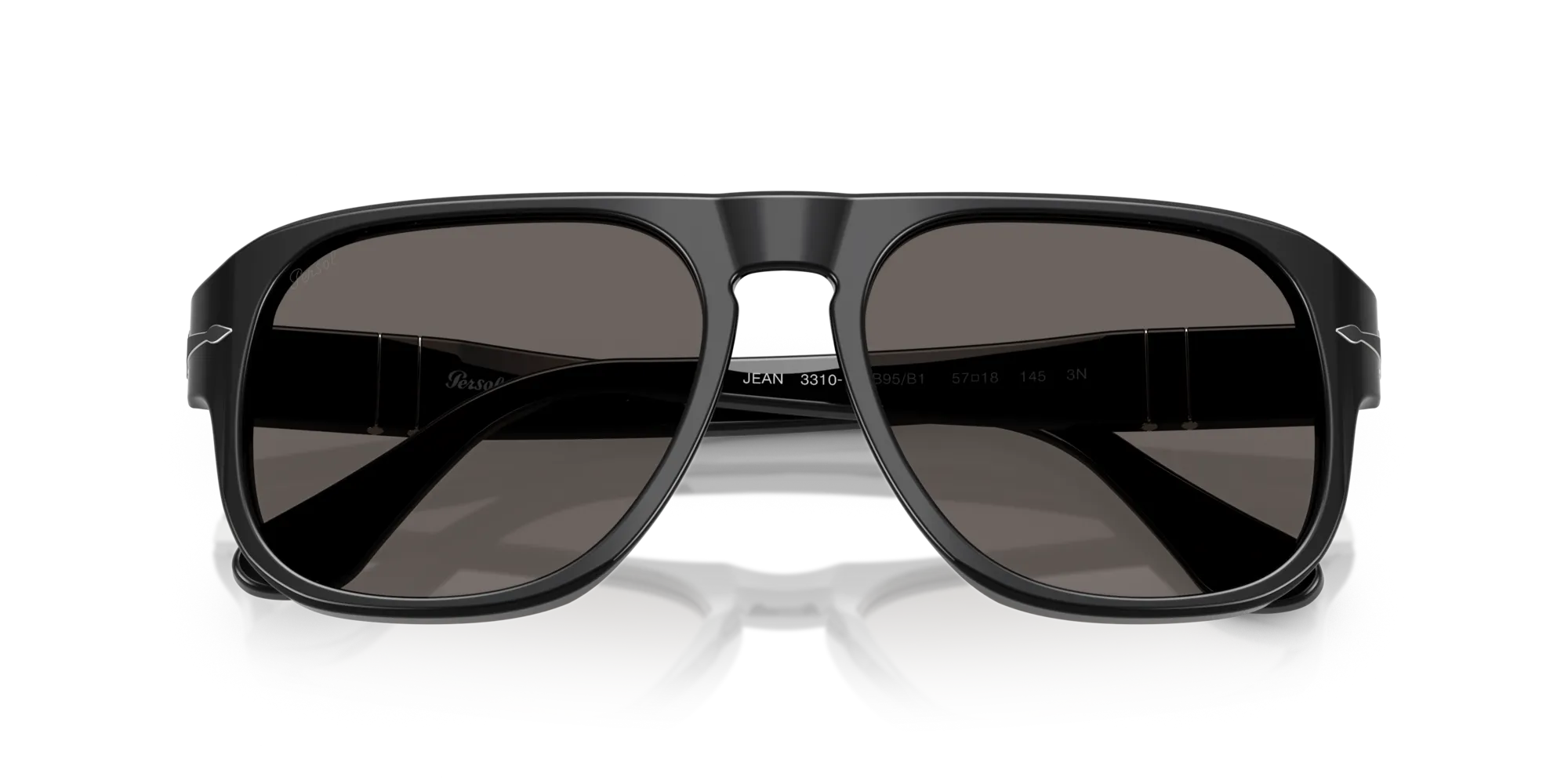Persol PO3310S JEAN B95/B1 Occhiali da sole Acetato Nero Grigio Squadrata Normale - immagine 2