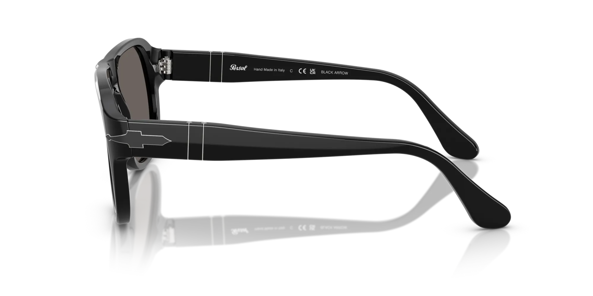 Persol PO3310S JEAN B95/B1 Occhiali da sole Acetato Nero Grigio Squadrata Normale - immagine 4