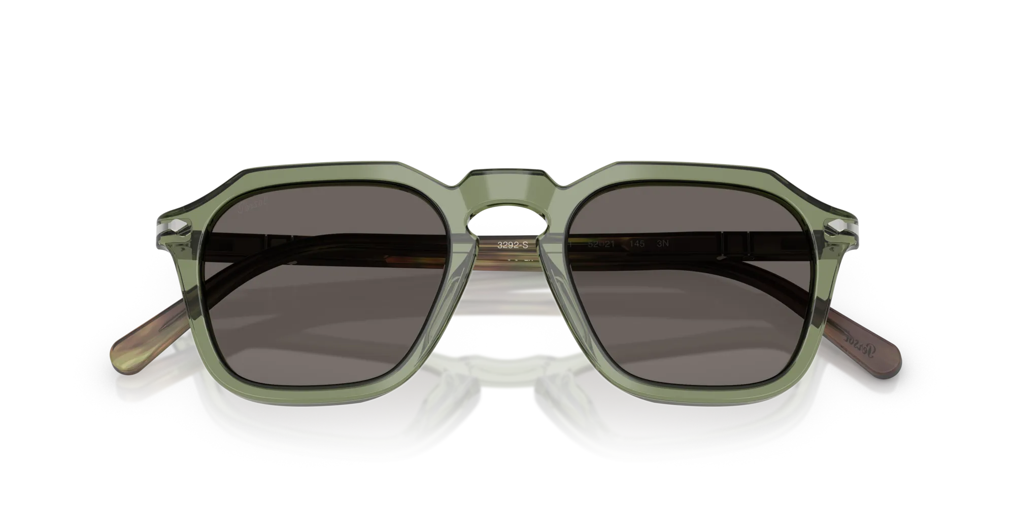 Persol PO3292S 1226B1 Occhiali da sole Acetato Verde Grigio Squadrata Normale - immagine 2