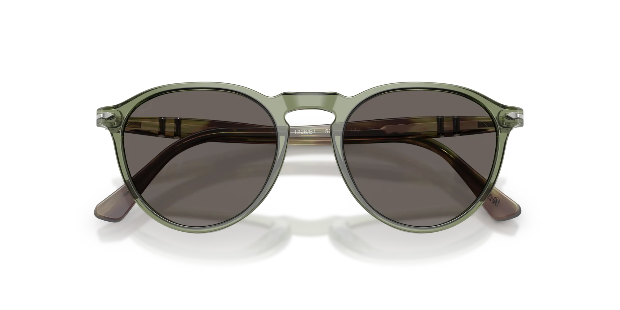 Persol PO3286S 1226B1 Occhiali da sole Acetato Verde Grigio Pantos Normale - immagine 2