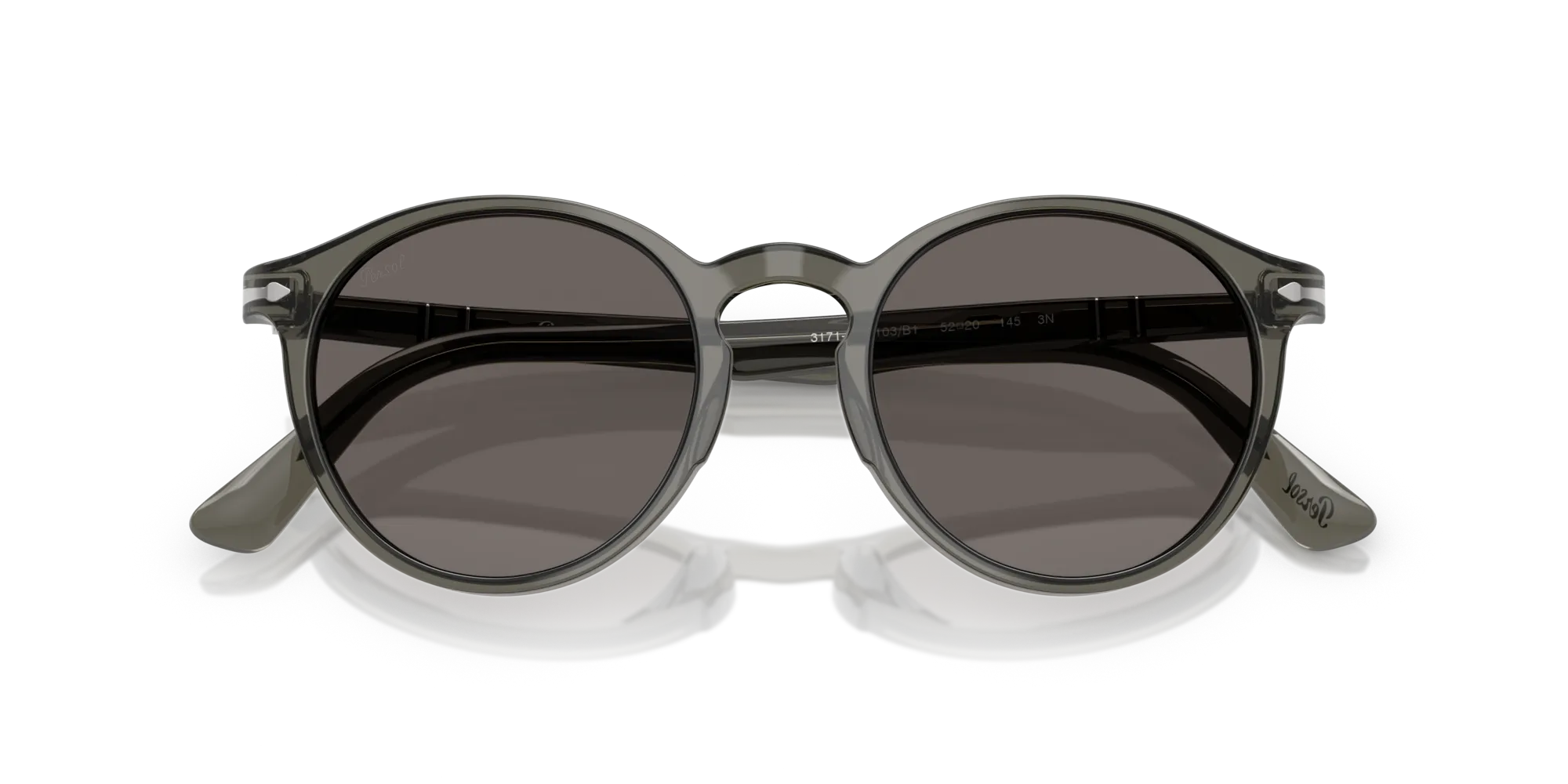 Persol PO3171S 1103B1 Occhiali da sole Acetato Grigio Grigio Pantos Normale - immagine 2