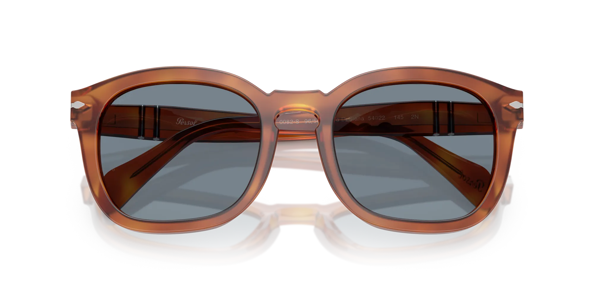 Persol PO0082S 96/56 Occhiali da sole Acetato Marrone Blu Geometrica Normale - immagine 2