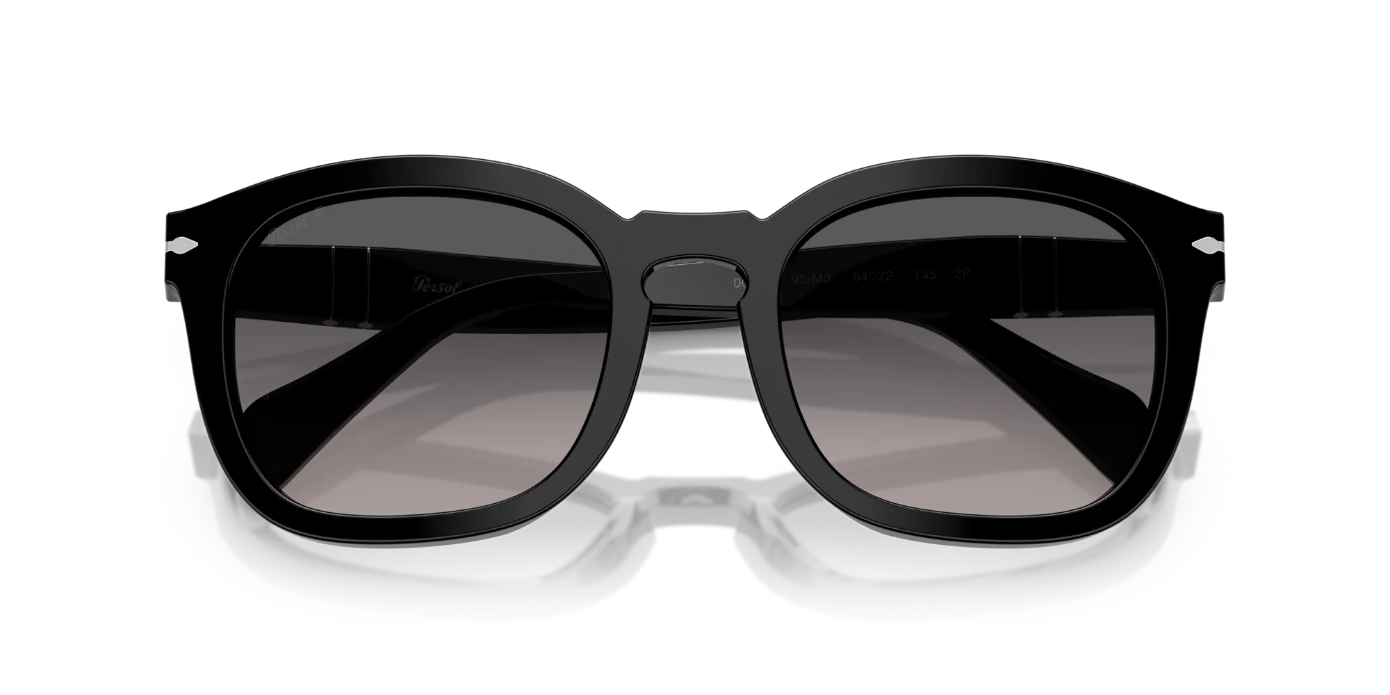 Persol PO0082S 95/M3 Occhiali da sole Acetato Nero Grigio Geometrica Polarizzata Sfumato - immagine 2