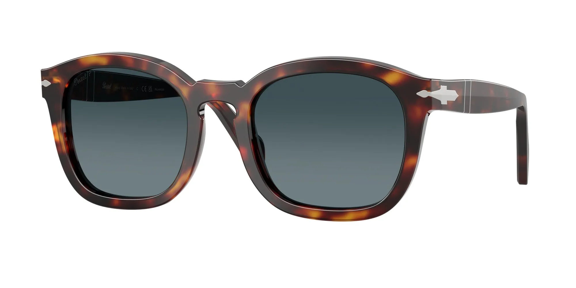 Persol PO0082S 24/S3 Occhiali da sole Acetato Tartaruga Blu Geometrica Polarizzata Sfumato - immagine 1