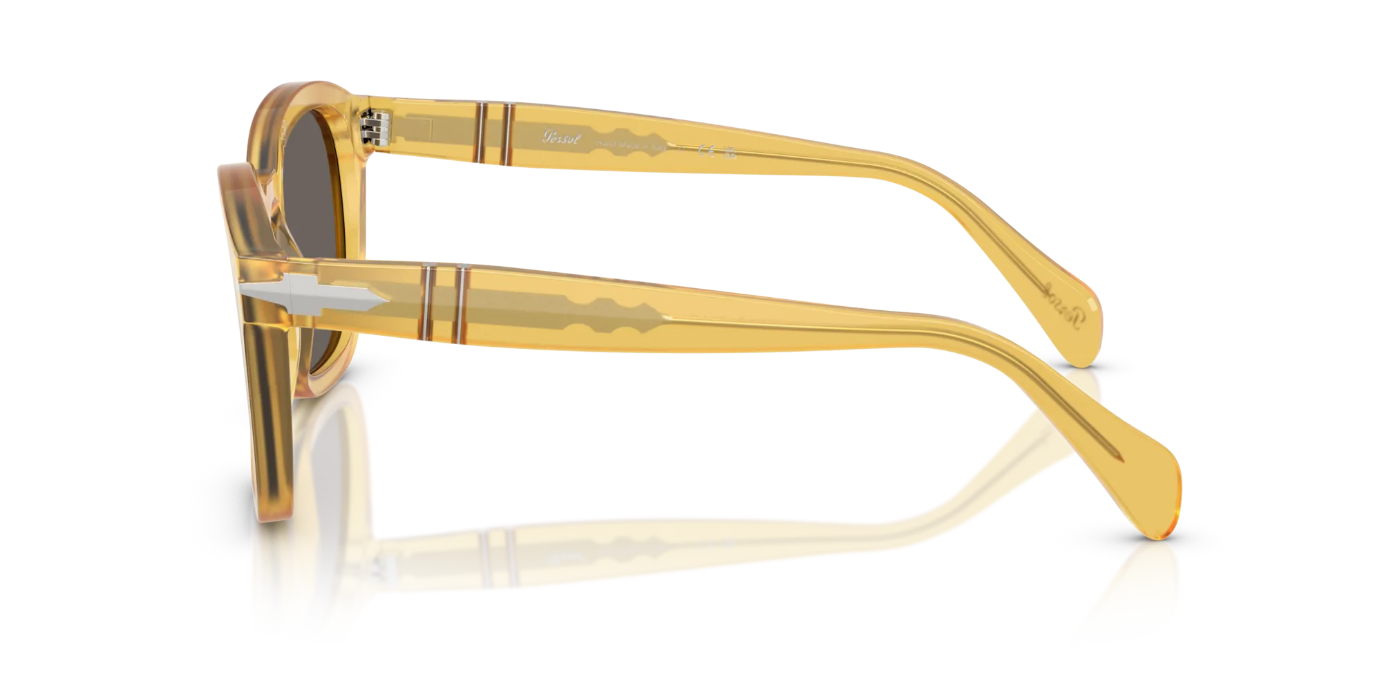 Persol PO0082S 204/B1 Occhiali da sole Acetato Giallo Grigio Geometrica Normale - immagine 4