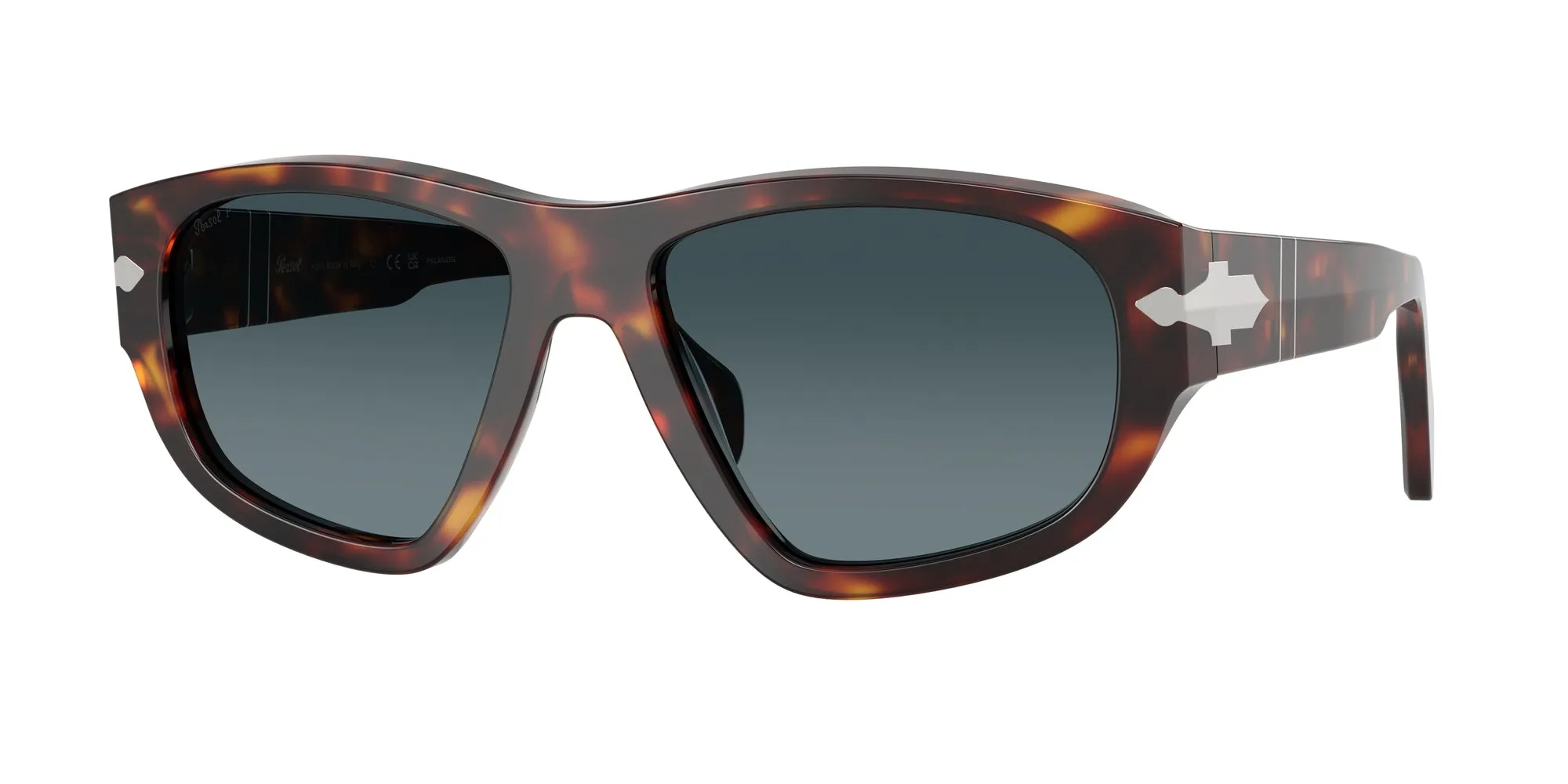 Persol PO0050S 24/S3 Occhiali da sole Acetato Tartaruga Blu Geometrica Polarizzata Sfumato - immagine 1