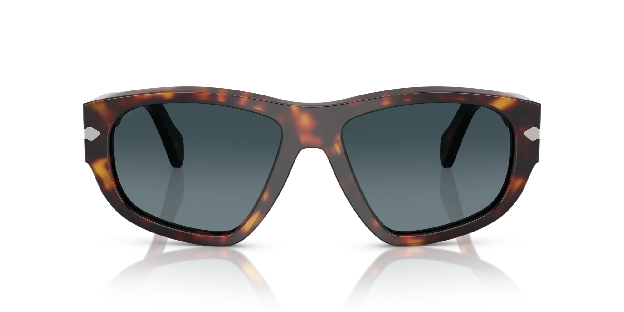 Persol PO0050S 24/S3 Occhiali da sole Acetato Tartaruga Blu Geometrica Polarizzata Sfumato - immagine 3