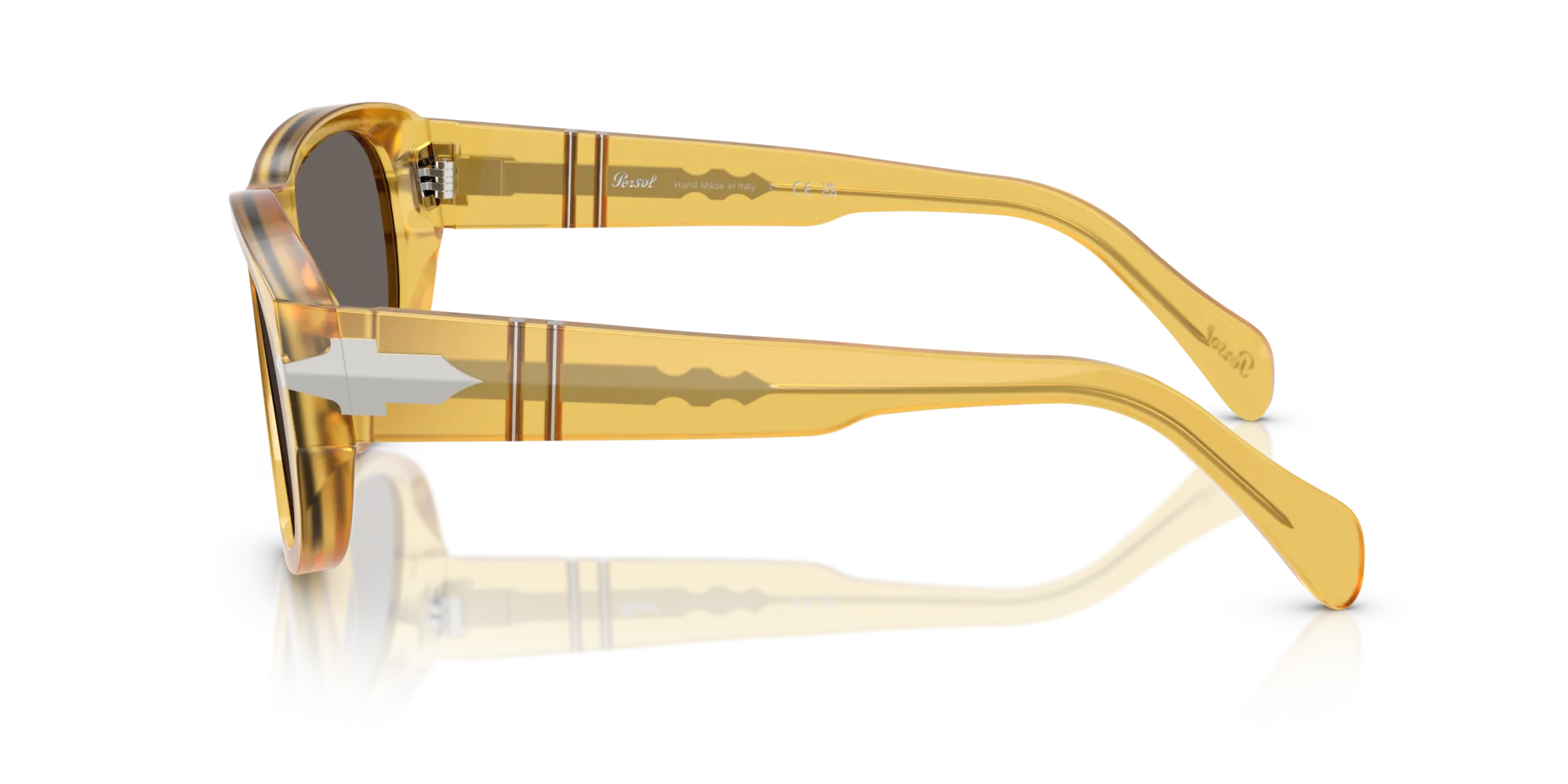 Persol PO0050S 204/B1 Occhiali da sole Acetato Giallo Grigio Geometrica Normale - immagine 4
