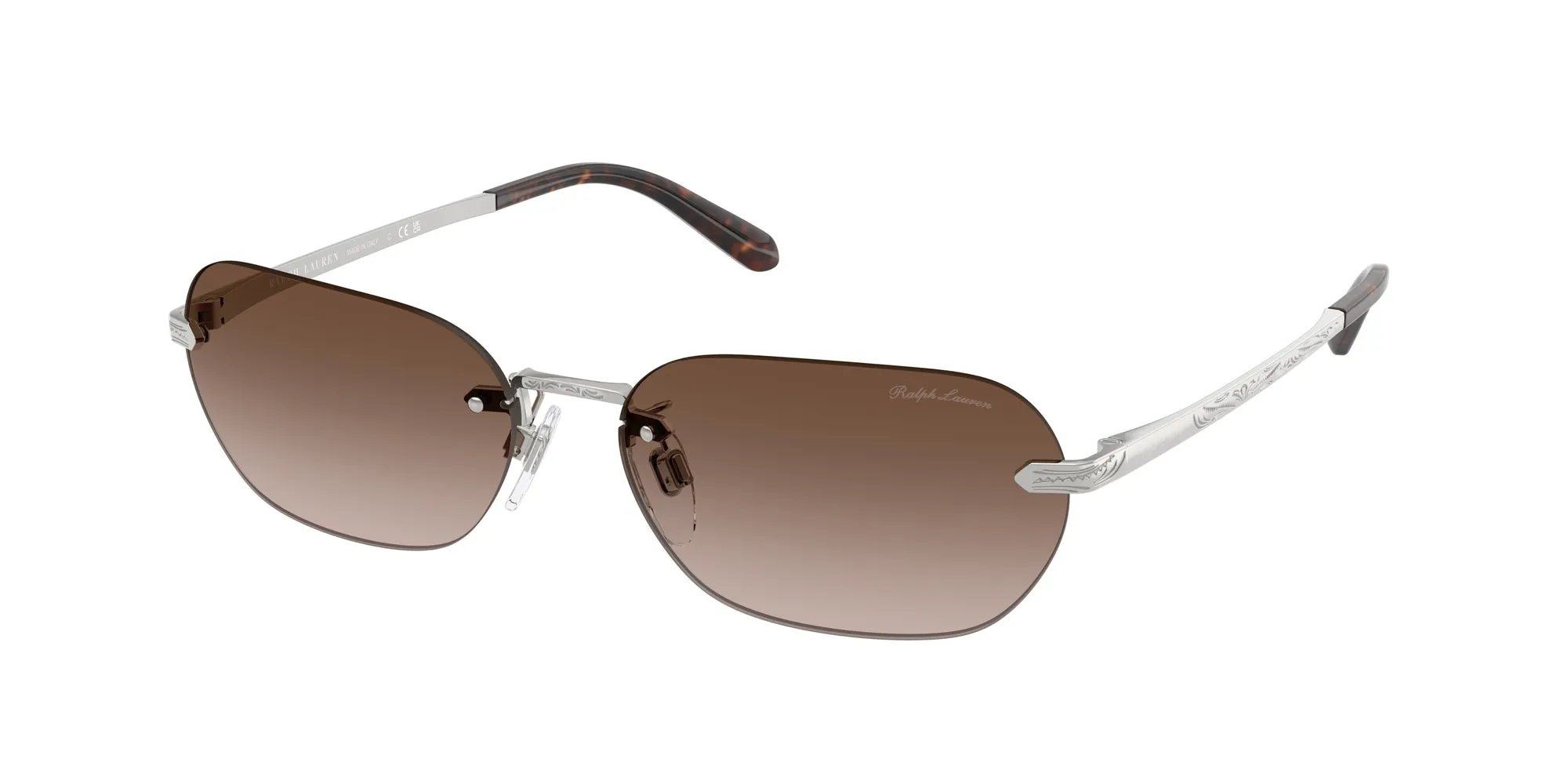 Ralph Lauren RL7089 900113 Occhiali da sole Metallo Argento Marrone Squadrata Normale Sfumato - immagine 1