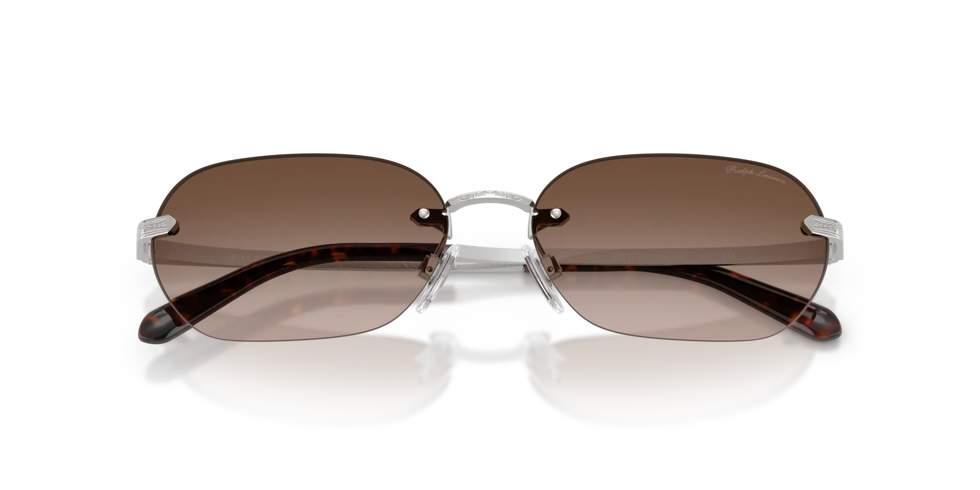 Ralph Lauren RL7089 900113 Occhiali da sole Metallo Argento Marrone Squadrata Normale Sfumato - immagine 2