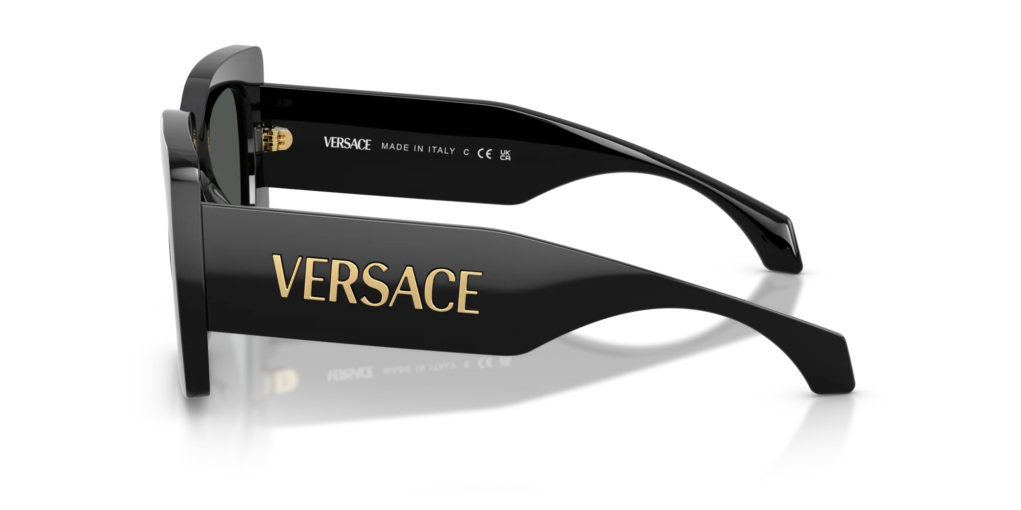 Versace VE4496U GB1/87 Occhiali da sole Iniettato Nero Grigio Squadrata Normale - immagine 4