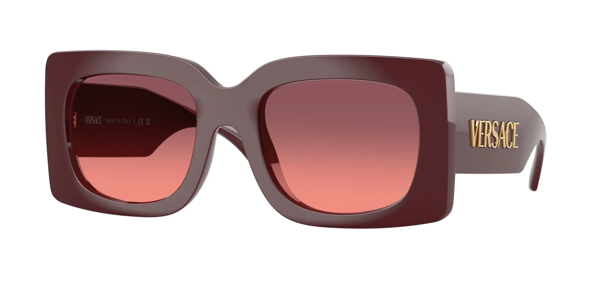 Versace VE4496U 551520 Occhiali da sole Iniettato Viola Rosa Squadrata Normale Sfumato - immagine 1