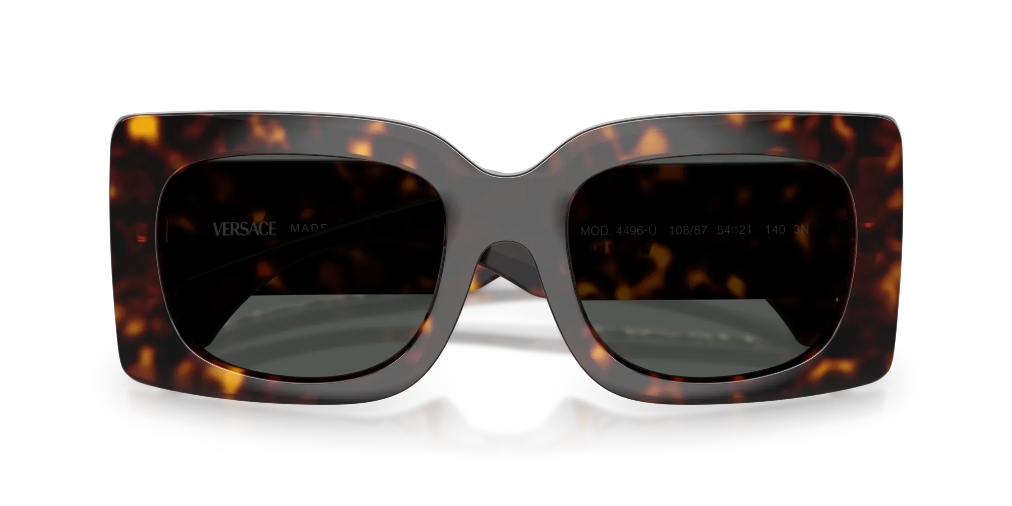 Versace VE4496U 108/87 Occhiali da sole Iniettato Tartaruga Grigio Squadrata Normale - immagine 2