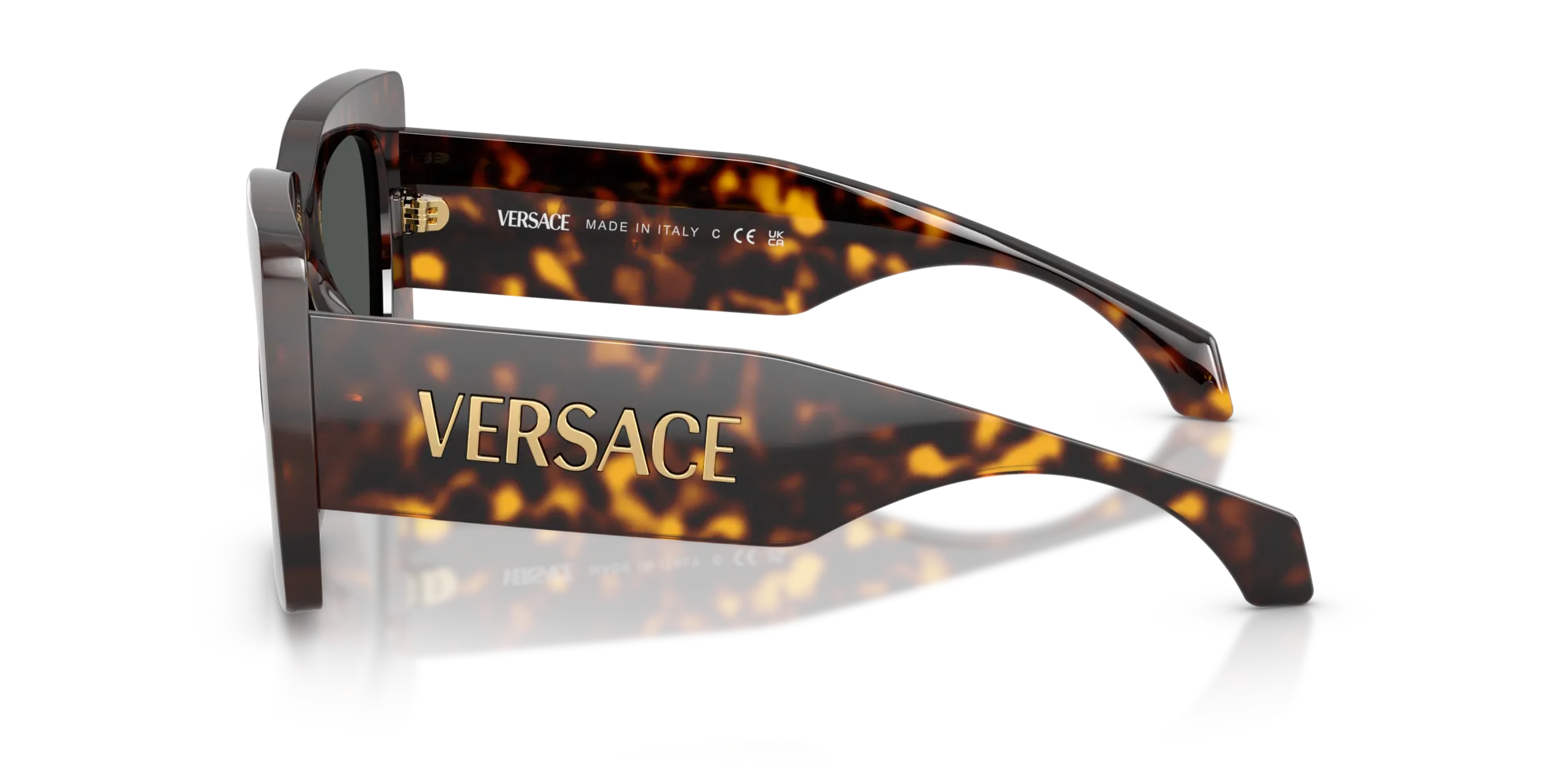 Versace VE4496U 108/87 Occhiali da sole Iniettato Tartaruga Grigio Squadrata Normale - immagine 4