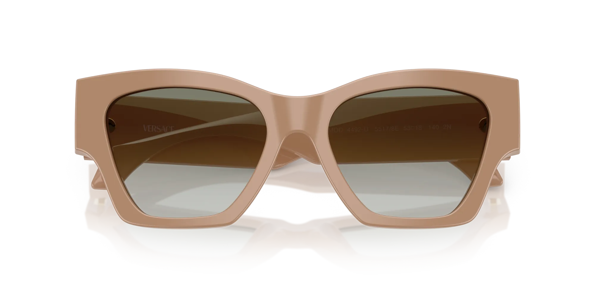 Versace VE4492U 55178E Occhiali da sole Acetato Marrone Verde Squadrata Normale Sfumato - immagine 2
