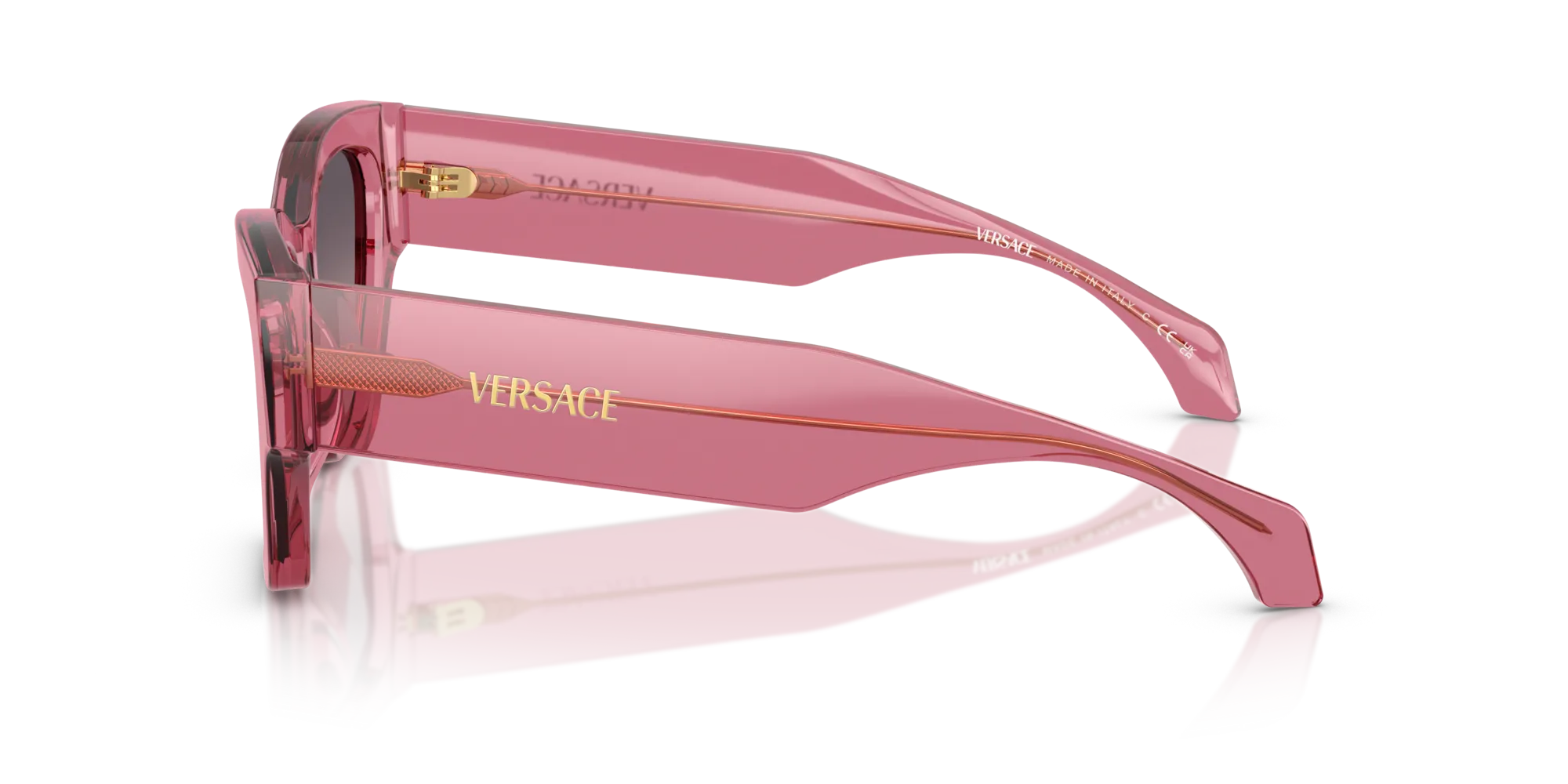 Versace VE4492U 551646 Occhiali da sole Acetato Rosa Rosa Squadrata Normale Sfumato - immagine 4